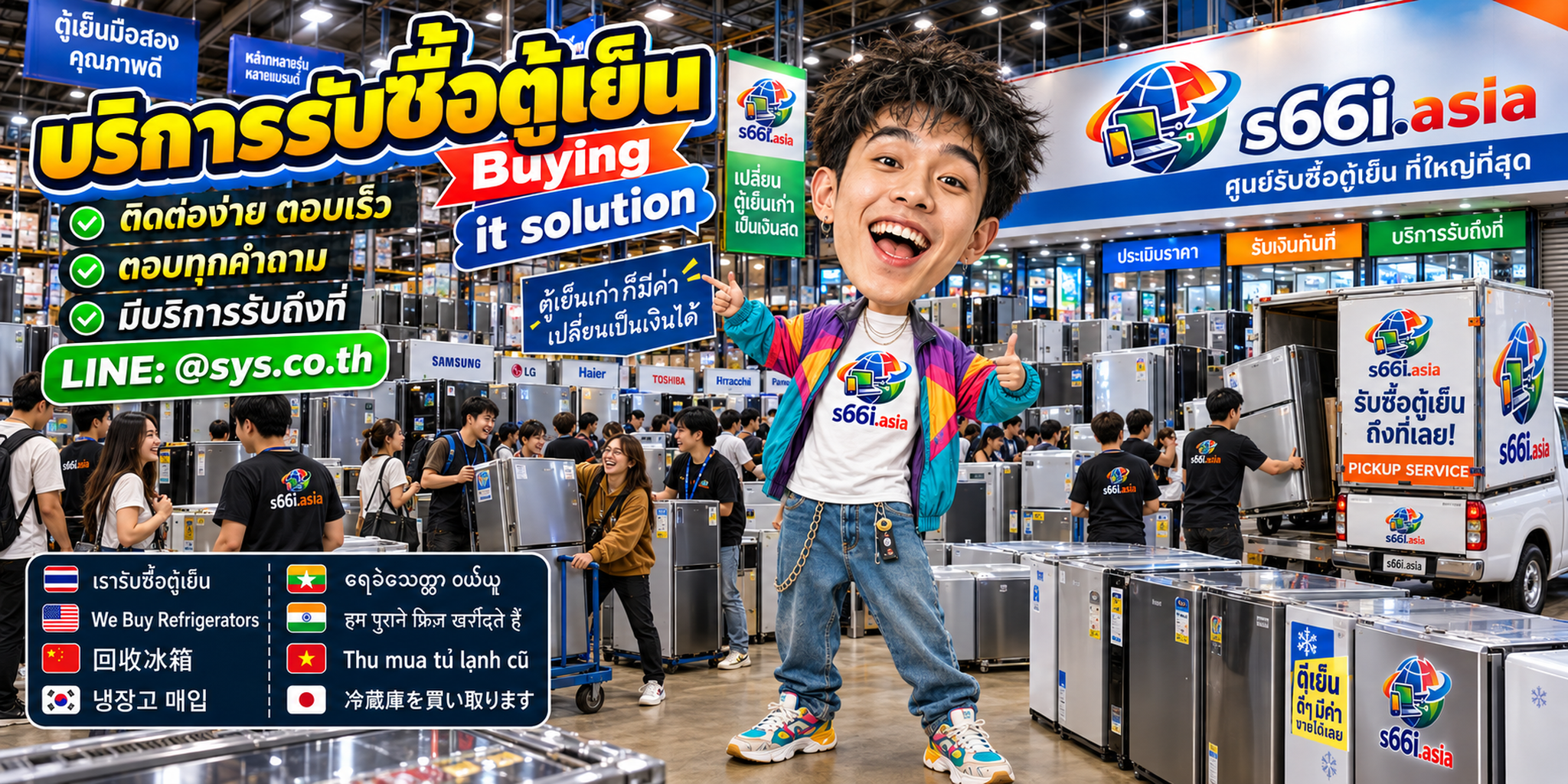 ช่องทาง LINE @sys.co.th สำหรับขายตู้เย็นให้ s66i.asia