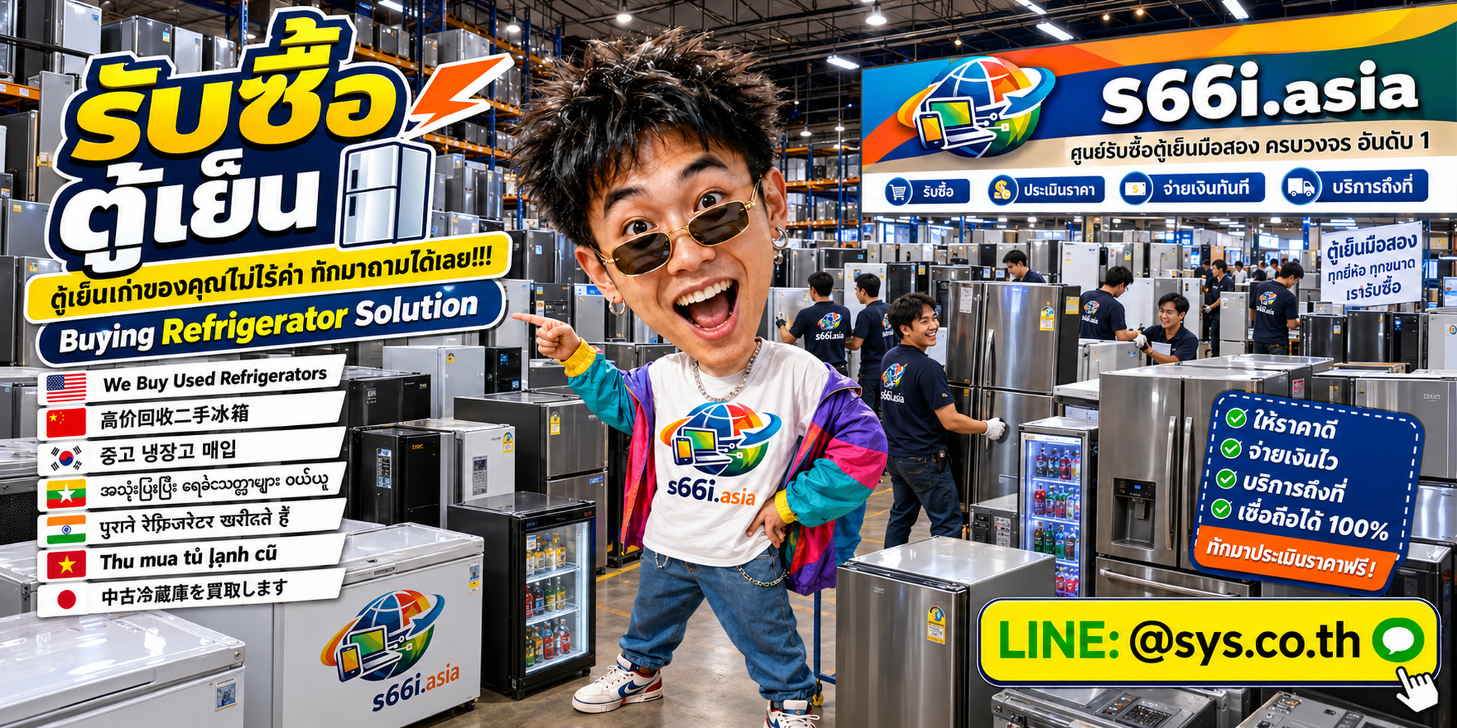 ทีมงาน s66i.asia รับซื้อตู้เย็นในโกดังเครื่องใช้ไฟฟ้า