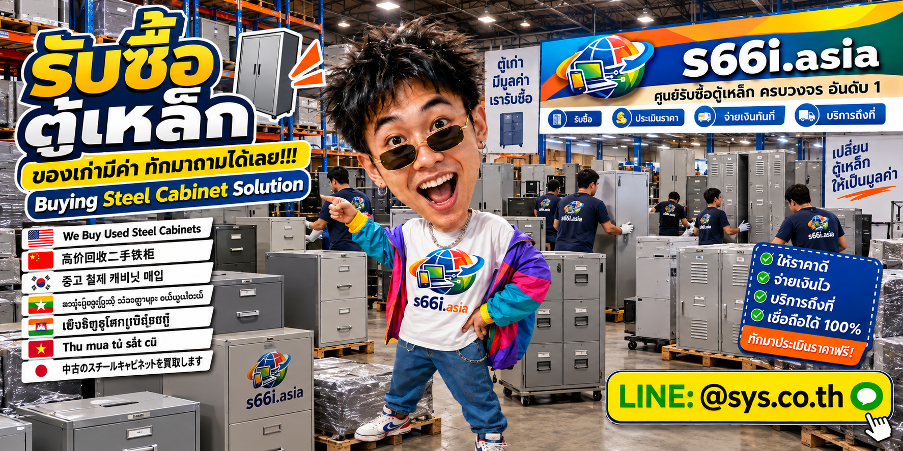 ทีมงาน s66i.asia รับซื้อตู้เหล็กในโกดังและจัดการงานยกล็อต
