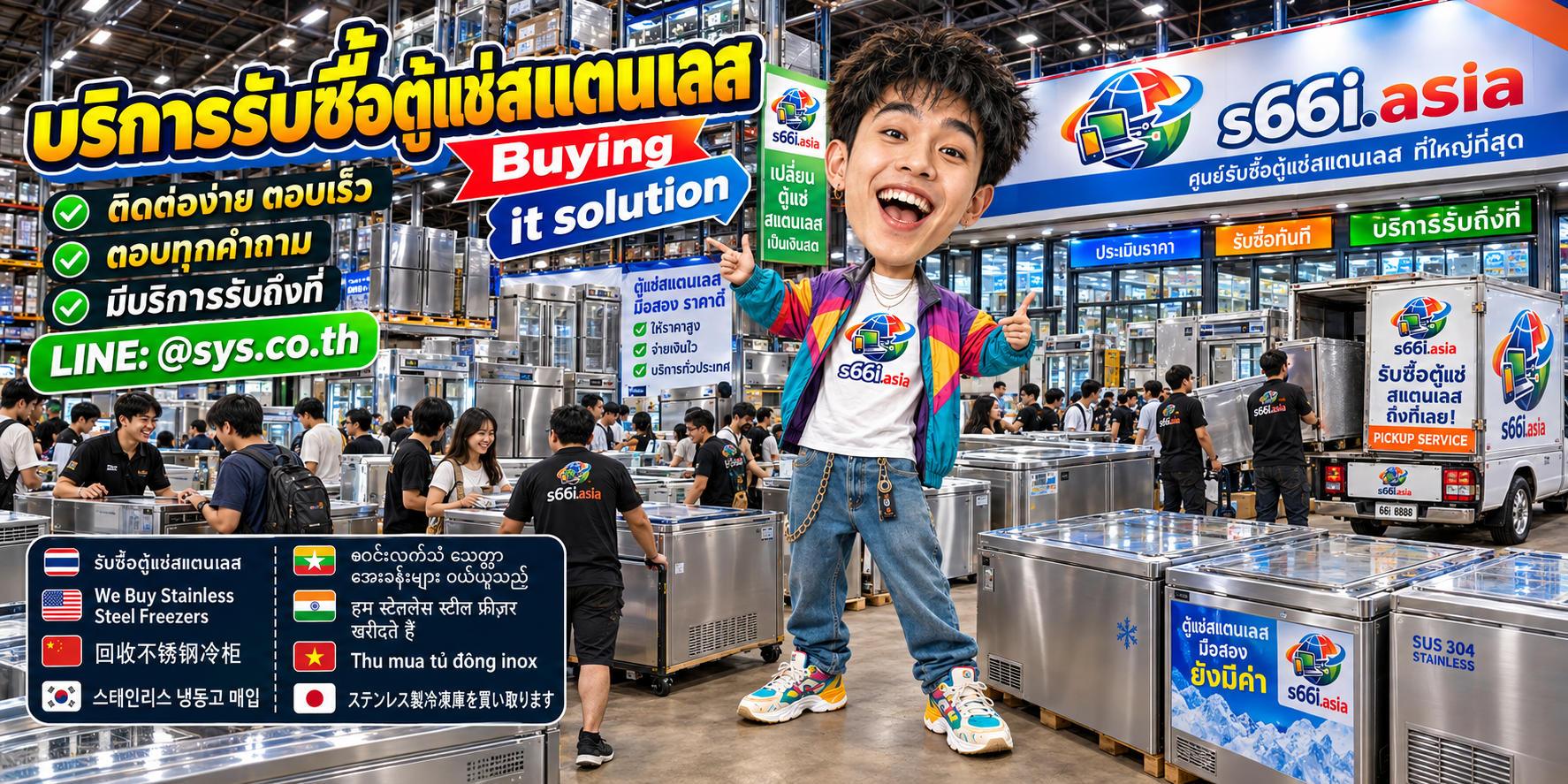 ช่องทาง LINE @sys.co.th สำหรับขายตู้แช่สแตนเลสให้ s66i.asia