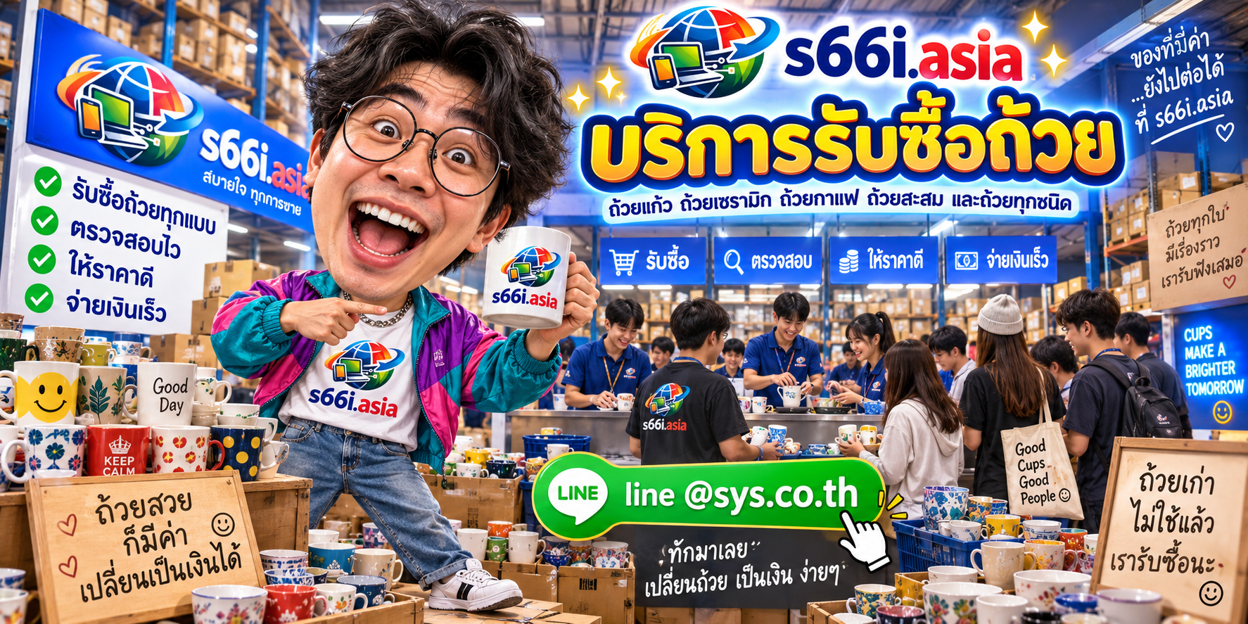 ทีมงาน s66i.asia รับซื้อถ้วยในโกดัง