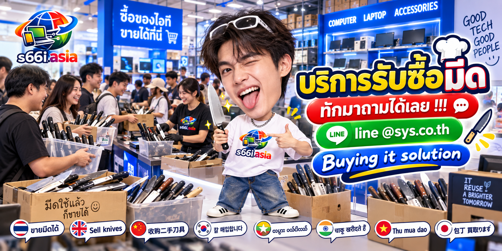 โกดังรับซื้อมีด s66i.asia มีลูกค้าเข้ามาใช้บริการจำนวนมาก