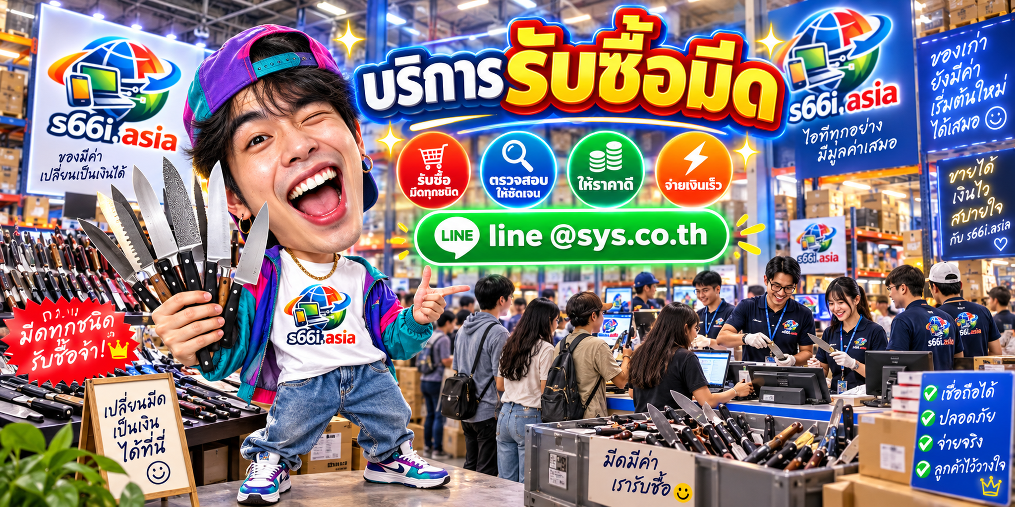 ทีมงาน s66i.asia รับซื้อมีดครัวในโกดัง