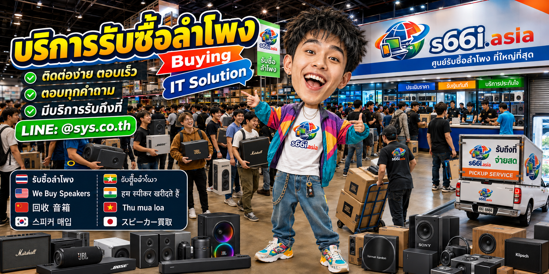 ช่องทาง LINE @sys.co.th สำหรับขายลำโพงให้ s66i.asia