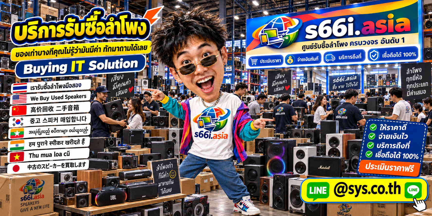 ทีมงาน s66i.asia รับซื้อลำโพงในโกดังลำโพง