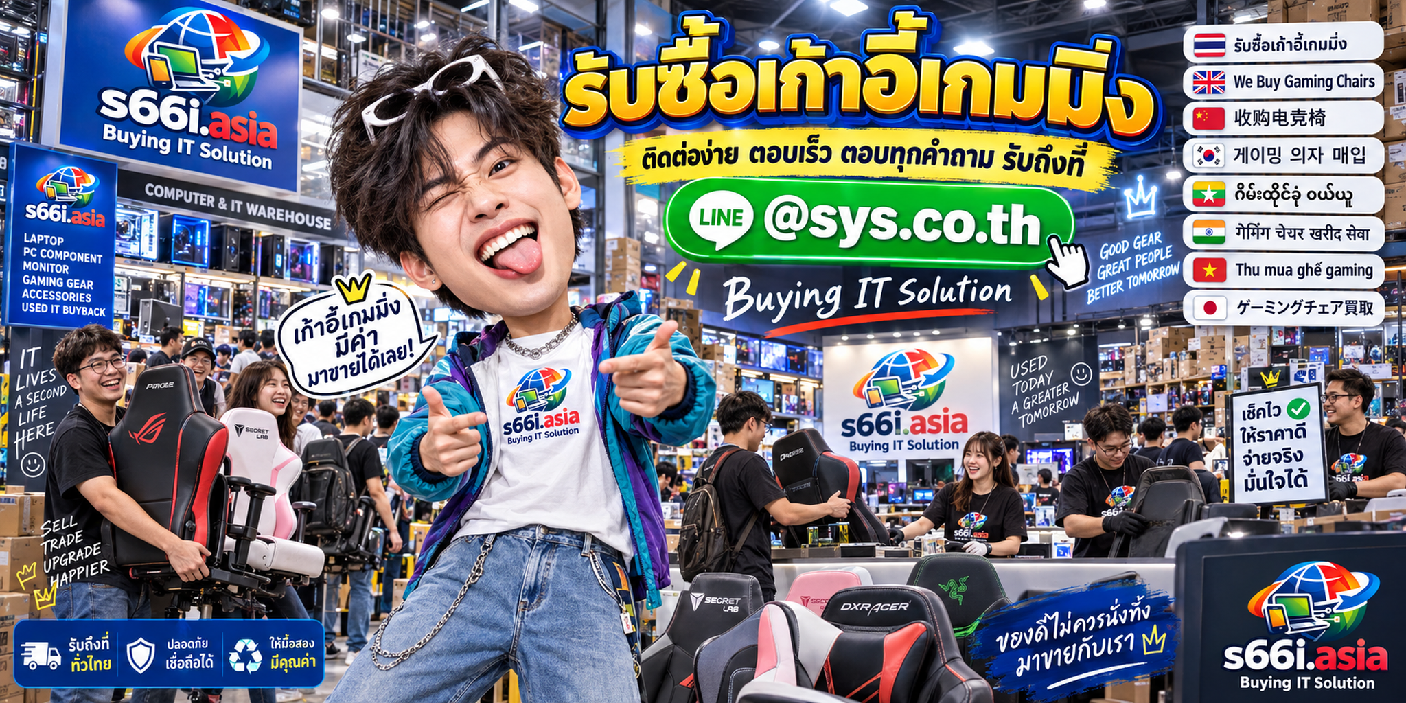 ติดต่อ LINE @sys.co.th เพื่อขายเก้าอี้เกมมิ่งให้ s66i.asia