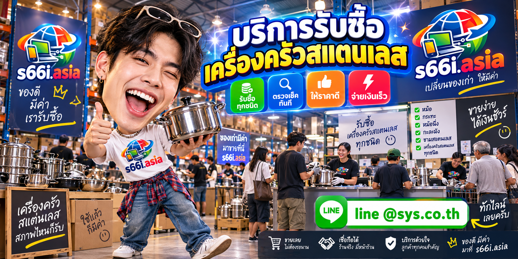 ทีมงาน s66i.asia รับซื้อเครื่องครัวสแตนเลสและอุปกรณ์เชิงพาณิชย์