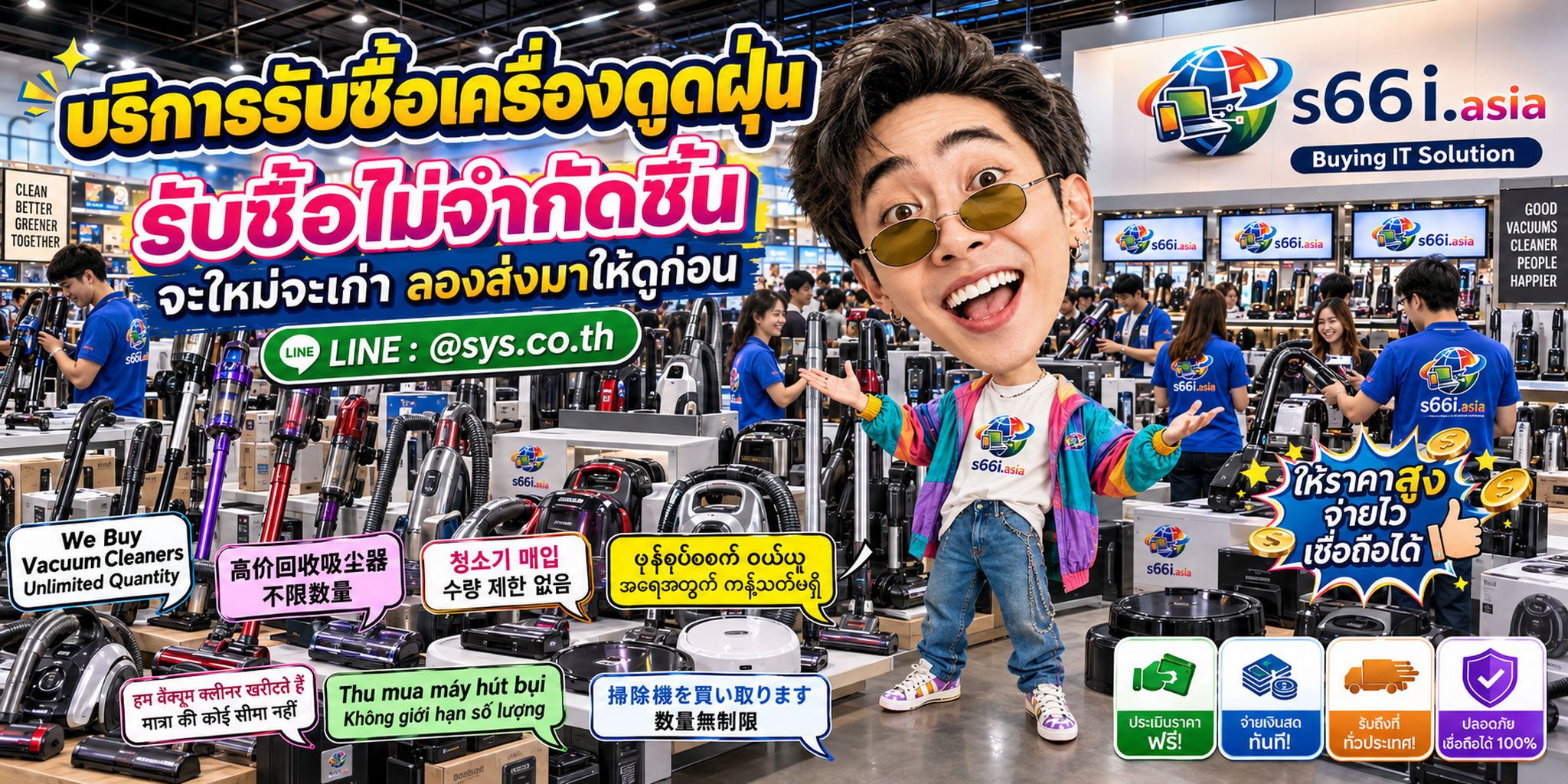 s66i.asia Buying IT Solution รับซื้อเครื่องดูดฝุ่น ติดต่อ LINE @sys.co.th