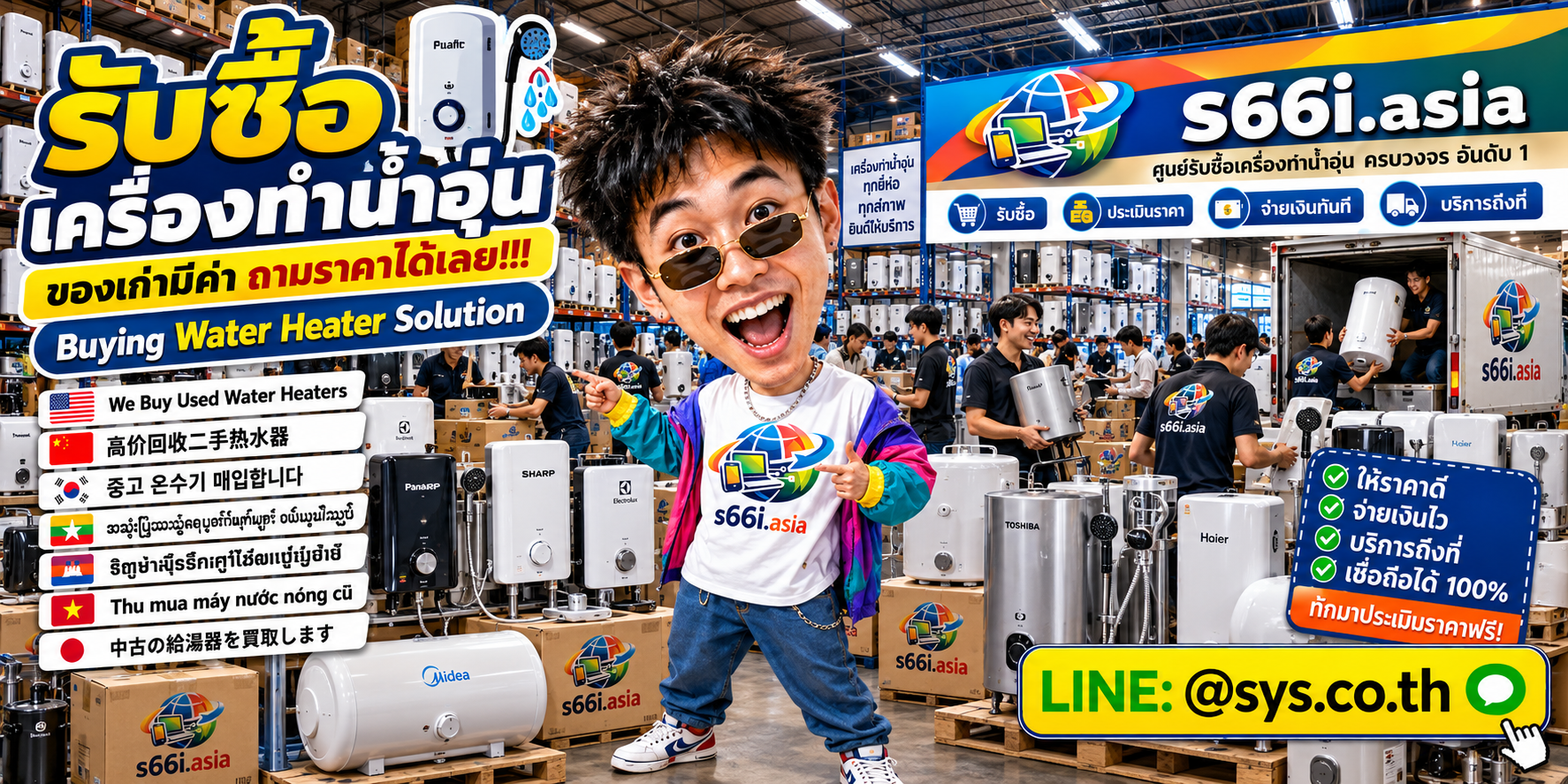 ทีมงาน s66i.asia รับซื้อเครื่องทำน้ำอุ่นมือสองในโกดัง