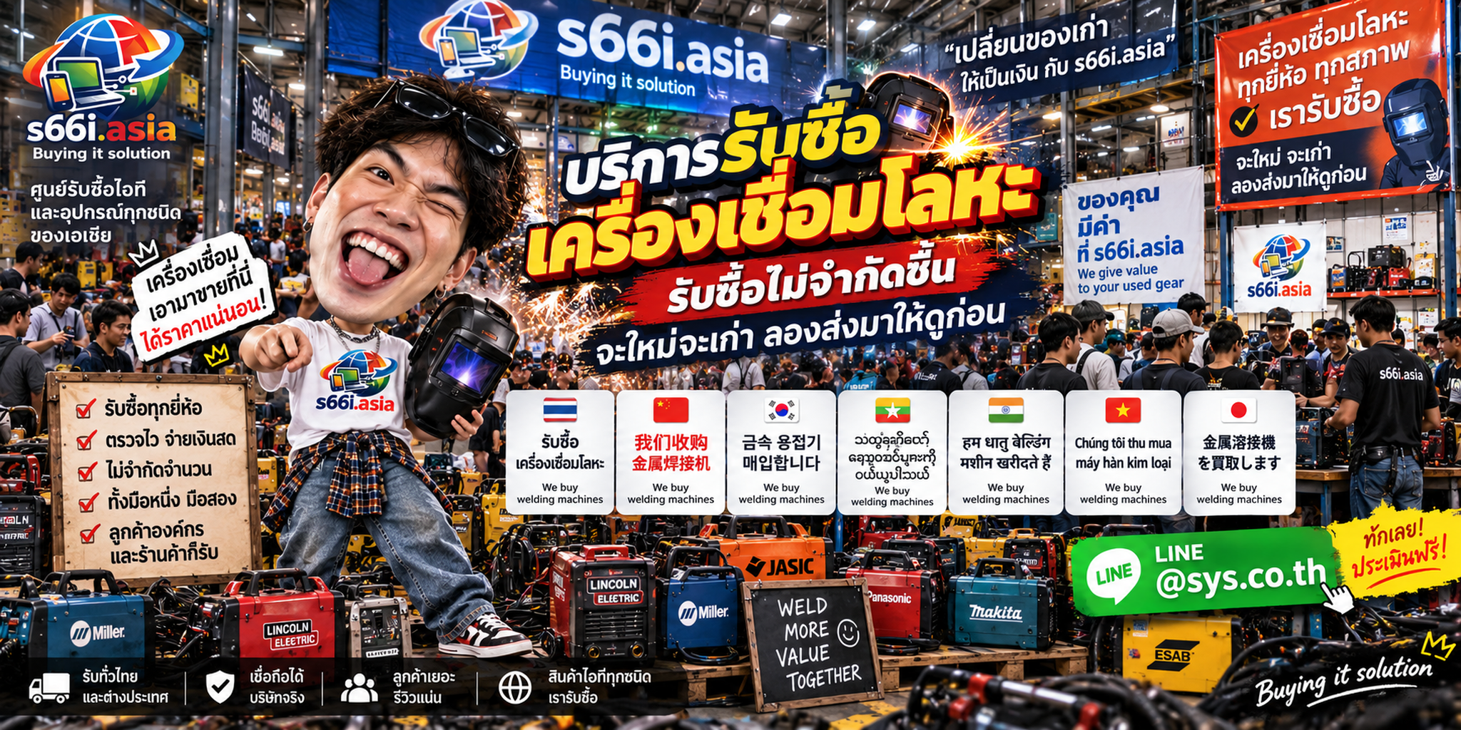 โกดัง s66i.asia รับซื้อเครื่องเชื่อมโลหะมือสองและเครื่องเชื่อมโรงงาน