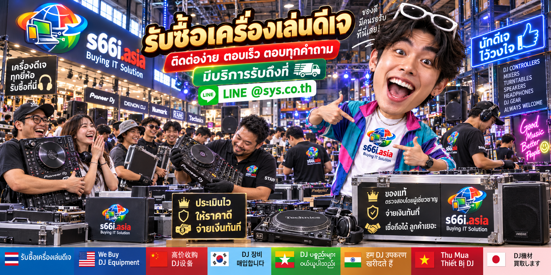 ช่องทาง LINE @sys.co.th สำหรับขายเครื่องเล่นดีเจให้ s66i.asia
