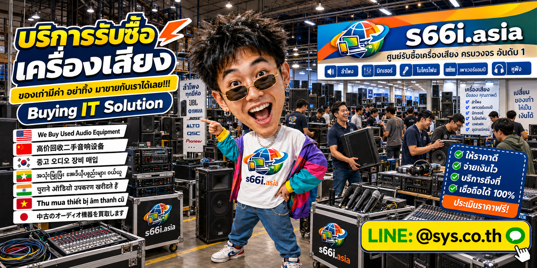 ทีมงาน s66i.asia รับซื้อเครื่องเสียงในโกดังเครื่องเสียง