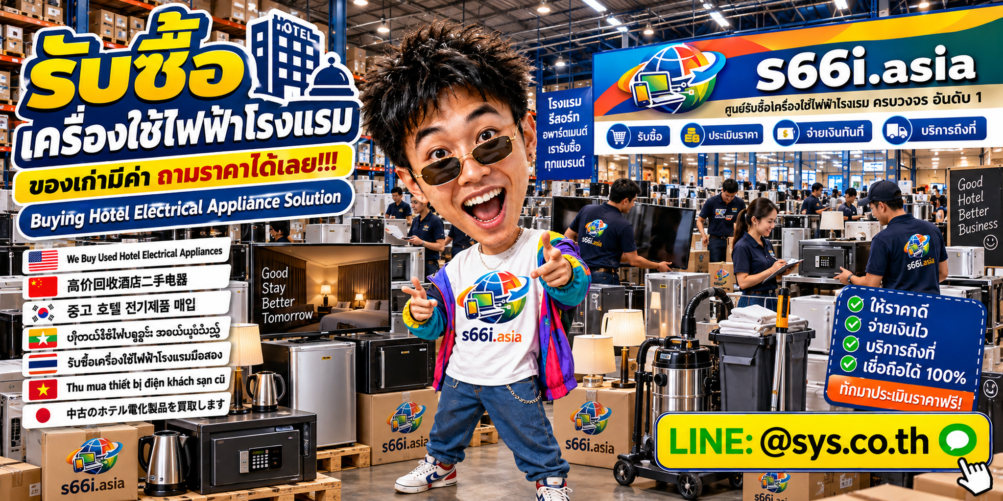 ทีมงาน s66i.asia รับซื้อเครื่องใช้ไฟฟ้าโรงแรมในโกดัง
