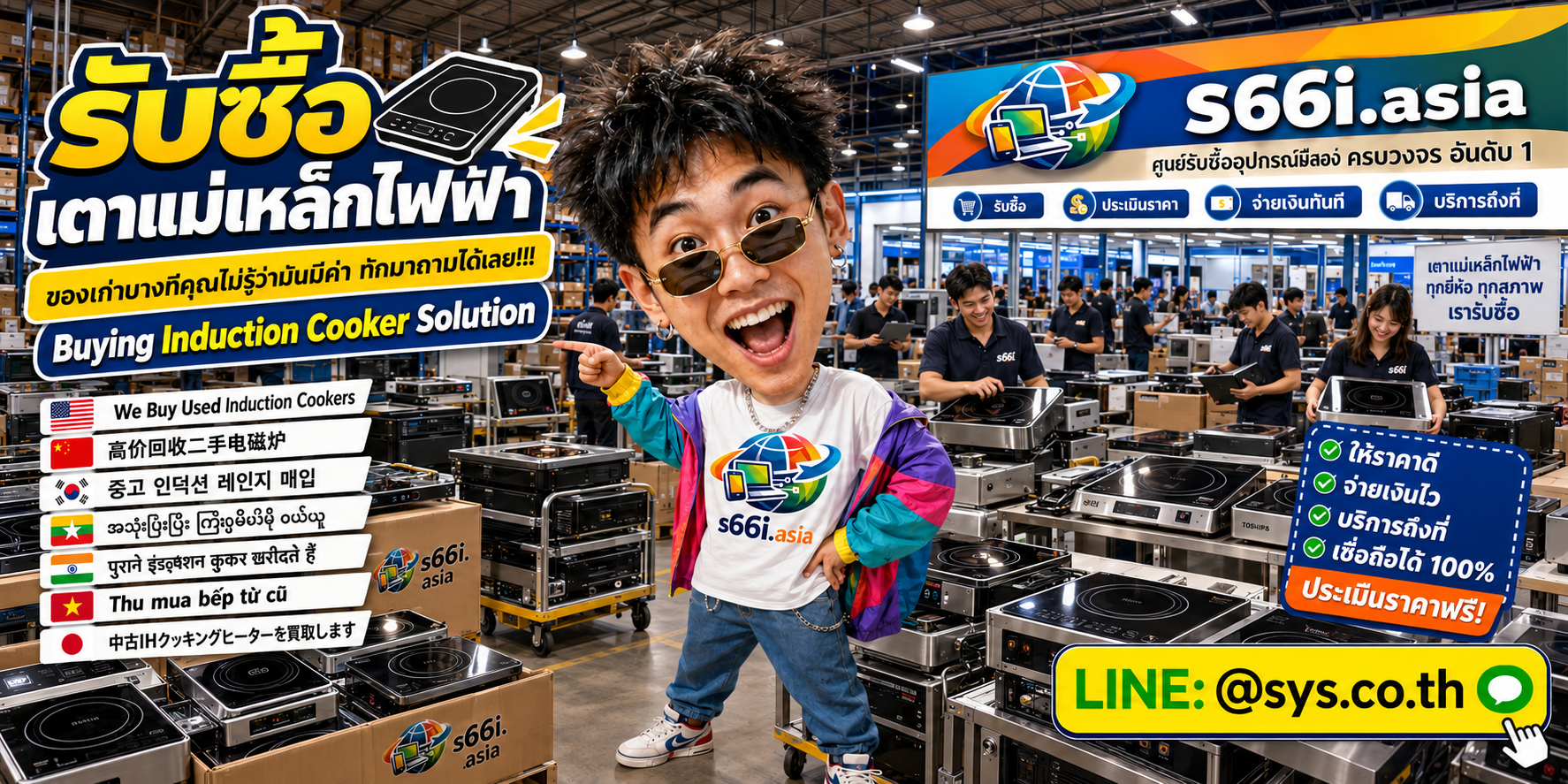 ทีมงาน s66i.asia รับซื้อเตาแม่เหล็กไฟฟ้าในโกดังเครื่องใช้ไฟฟ้าและไอที