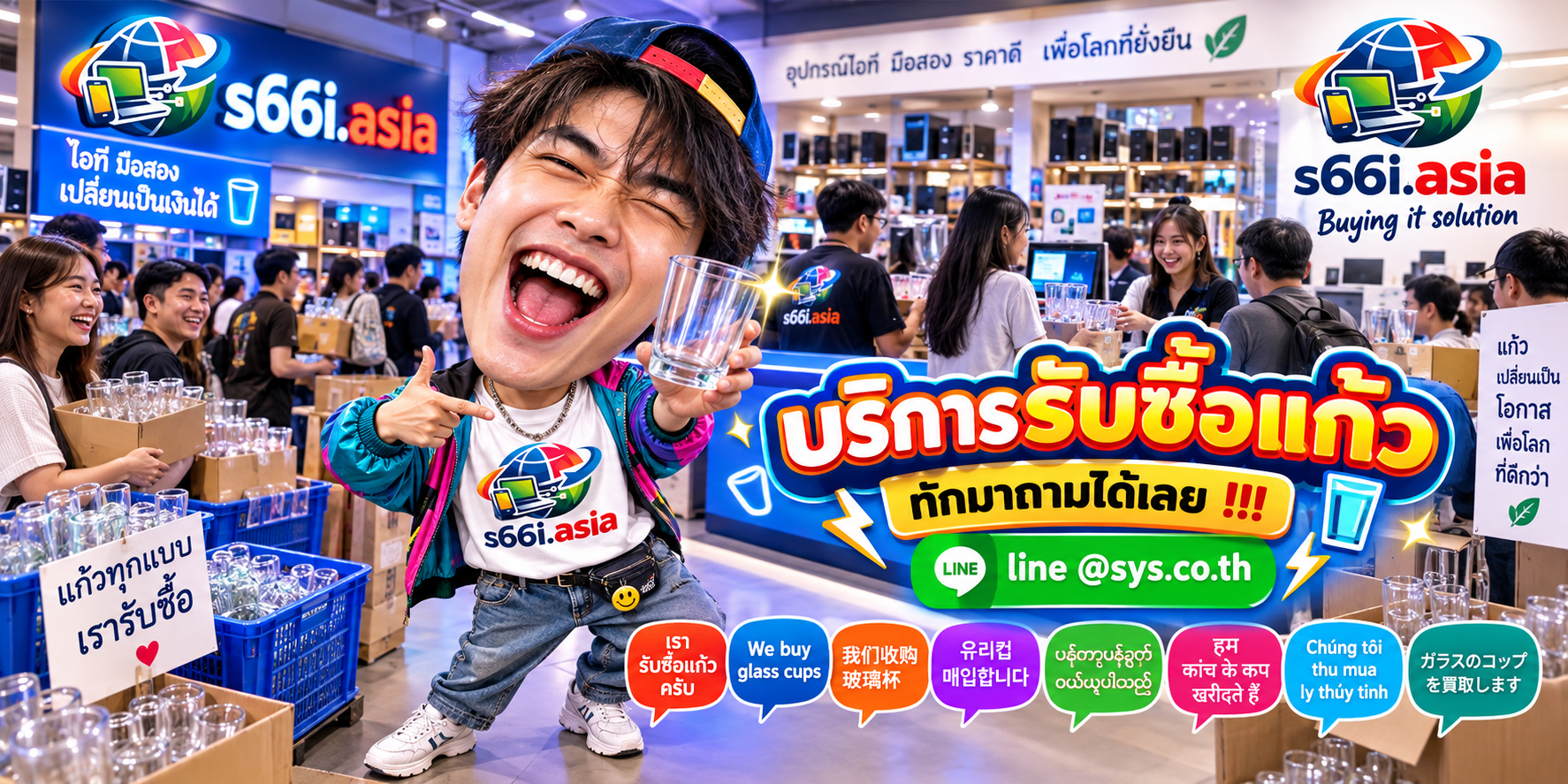 โกดังรับซื้อแก้ว s66i.asia มีลูกค้านำแก้วและสินค้ามาประเมินจำนวนมาก