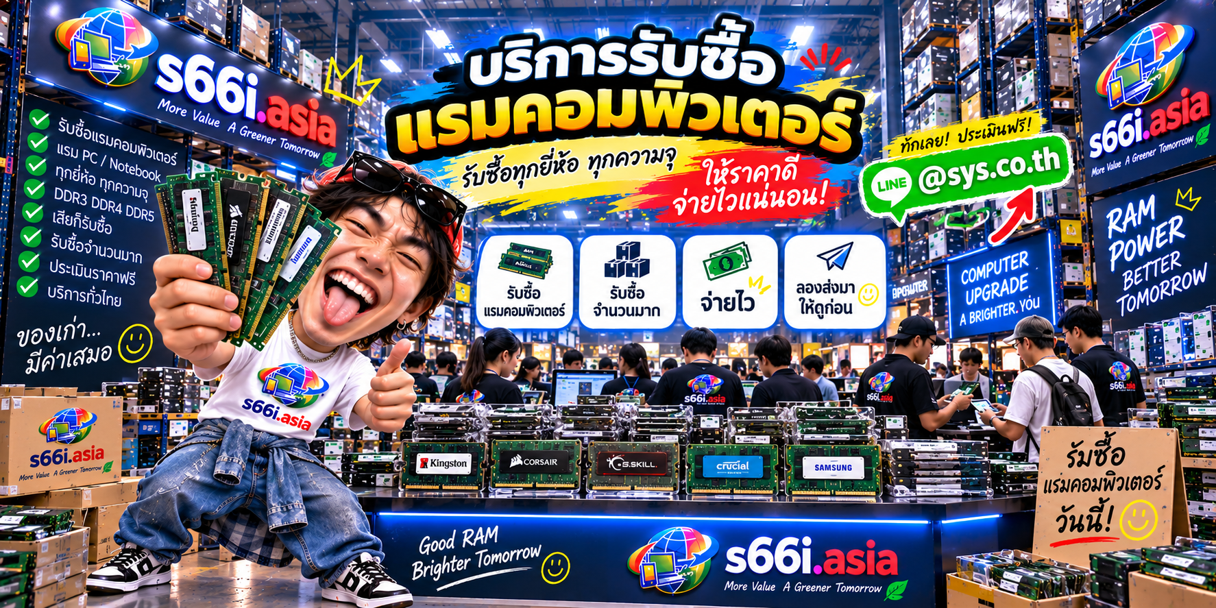 ทีมงาน s66i.asia รับซื้อแรมคอมพิวเตอร์มือสองในโกดังไอที