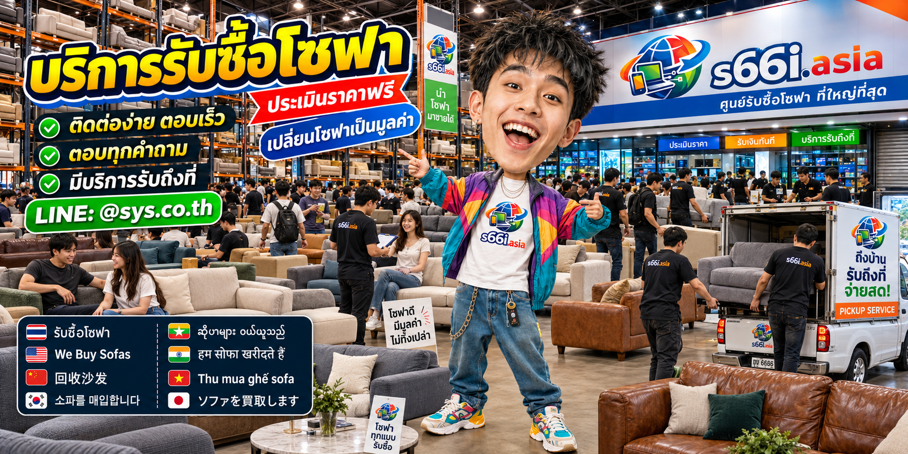 ช่องทาง LINE @sys.co.th สำหรับขายโซฟาให้ s66i.asia