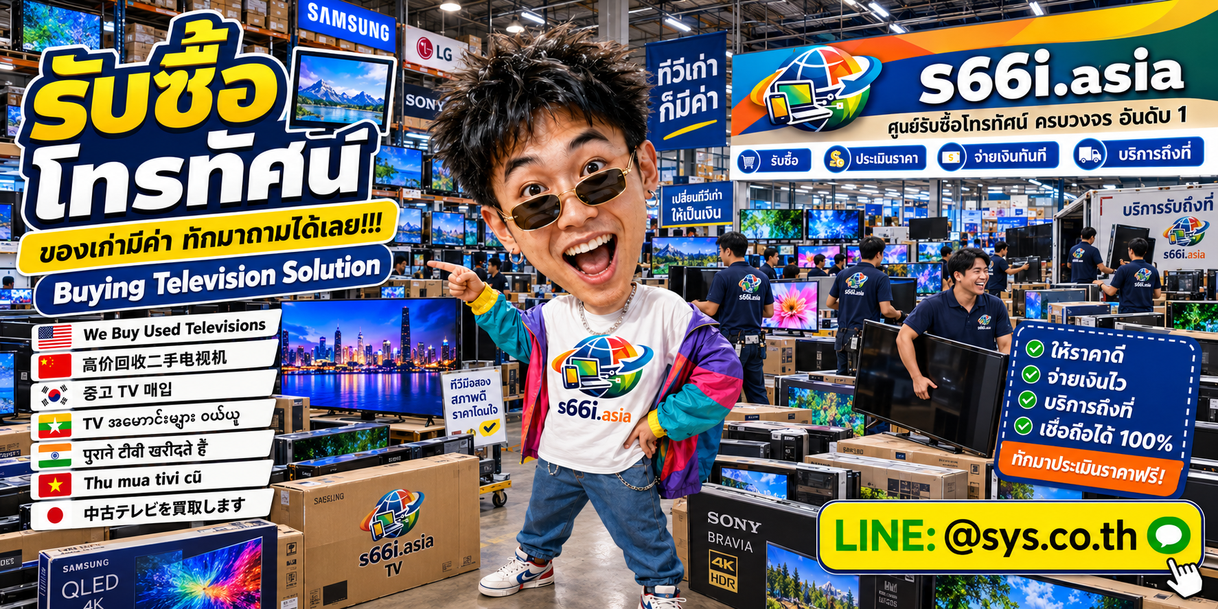 ทีมงาน s66i.asia รับซื้อโทรทัศน์ในโกดังโทรทัศน์และไอที
