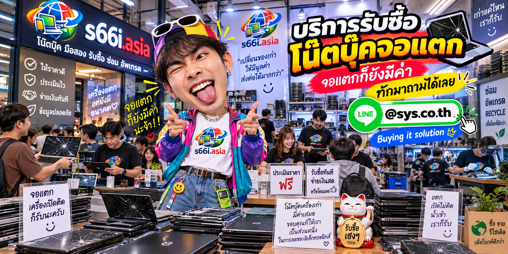 โกดังรับซื้อโน๊ตบุ๊คจอแตก s66i.asia มีลูกค้านำโน๊ตบุ๊คจอเสียมาประเมินจำนวนมาก