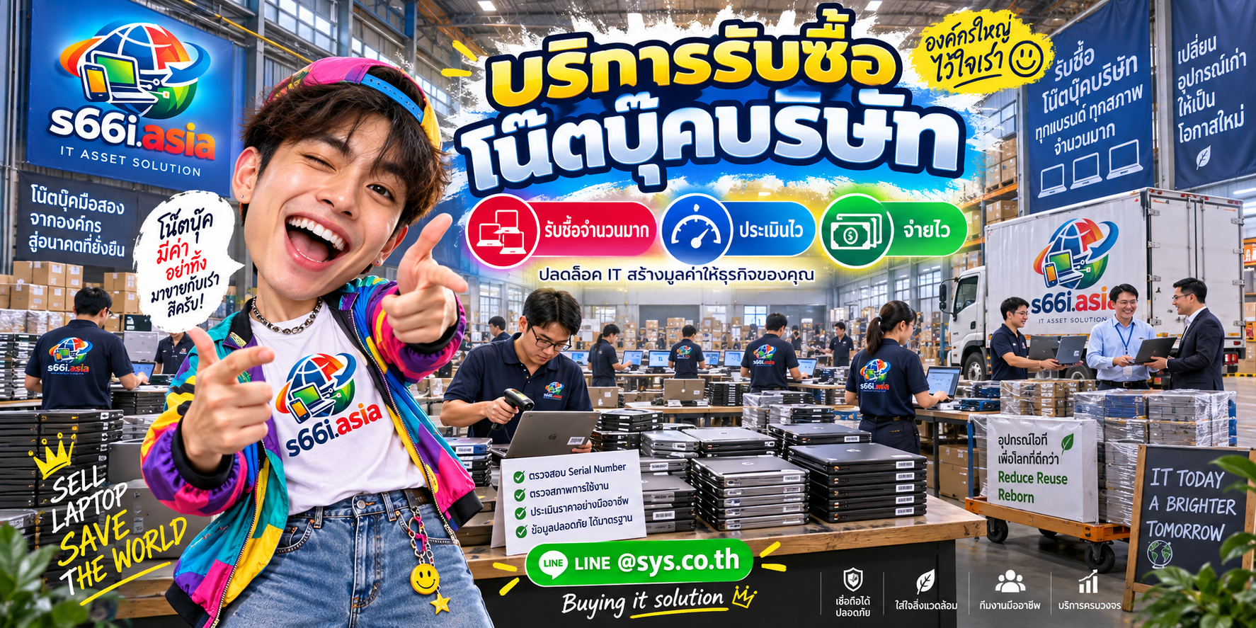 โกดังรับซื้อโน๊ตบุ๊คบริษัท s66i.asia มีทีมงานและลูกค้าองค์กรจำนวนมาก