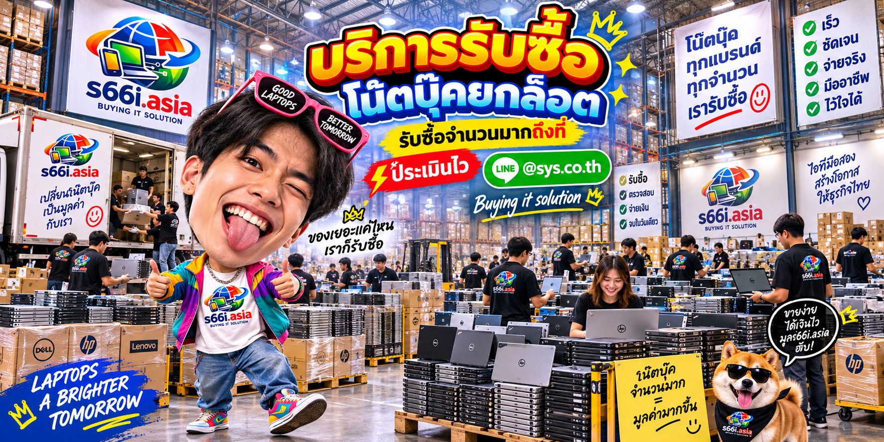 โกดัง s66i.asia รับซื้อโน๊ตบุ๊คยกล็อตจำนวนมากทั่วประเทศไทย