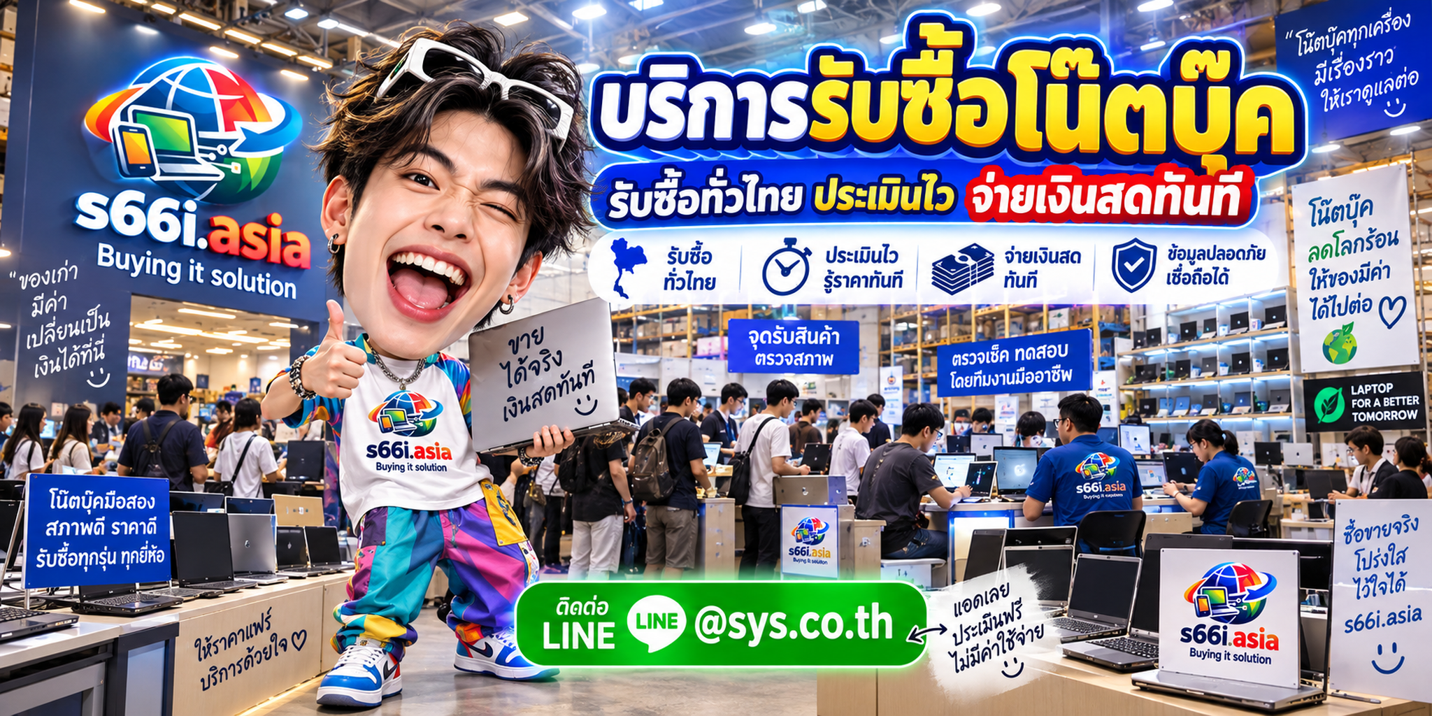 s66i.asia รับซื้อโน๊ตบุ๊คทั่วไทย ติดต่อ LINE @sys.co.th