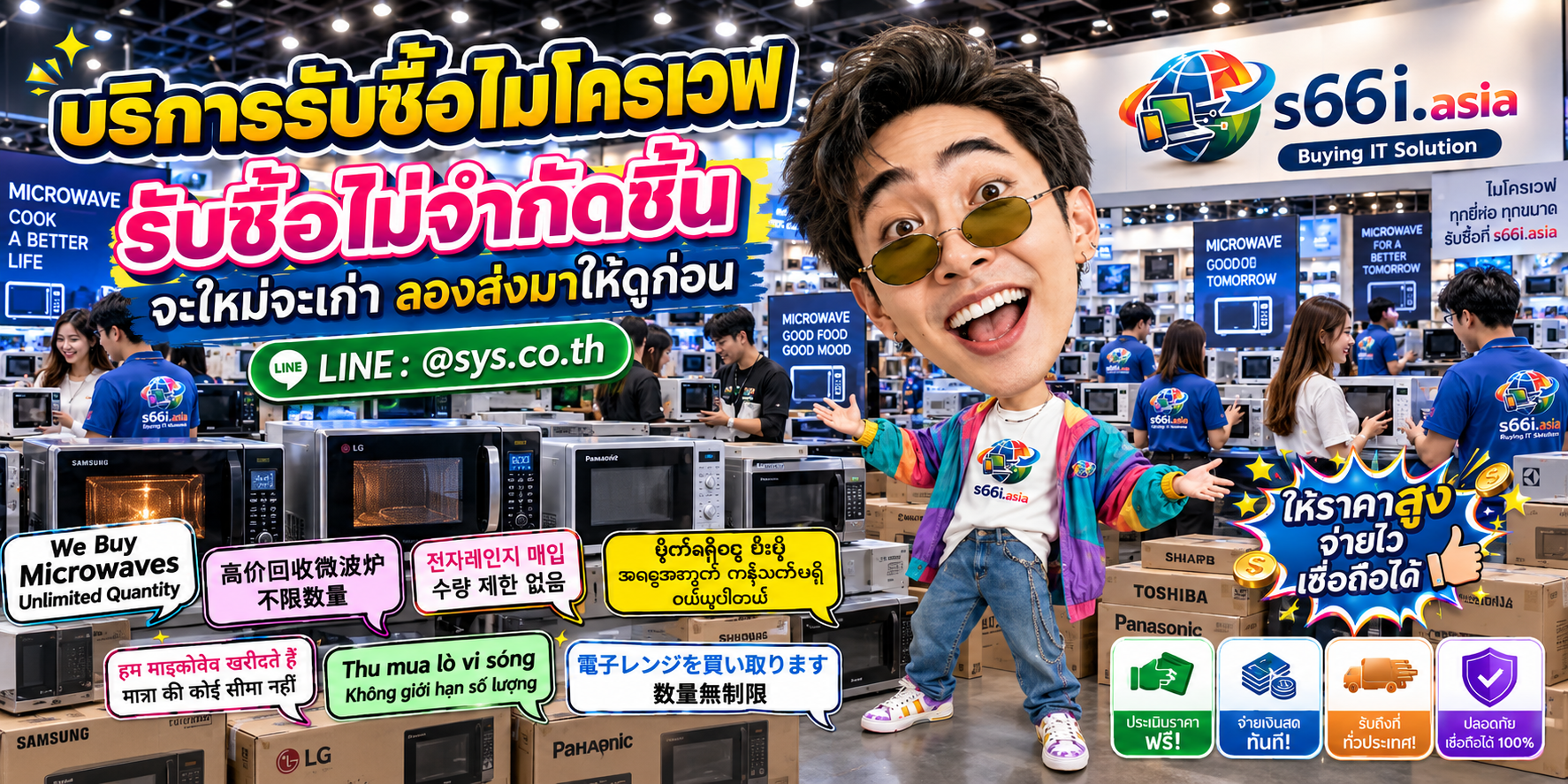 s66i.asia Buying IT Solution รับซื้อไมโครเวฟ ติดต่อ LINE @sys.co.th