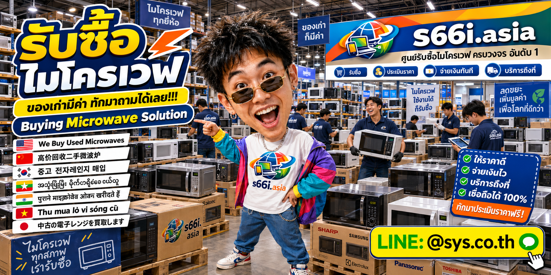 ทีมงาน s66i.asia รับซื้อไมโครเวฟในโกดังพร้อมบริการรับถึงที่