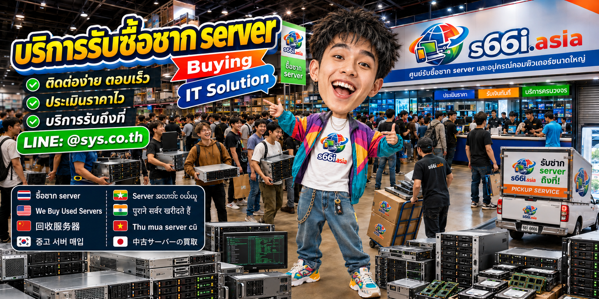 ช่องทาง LINE @sys.co.th สำหรับขายซาก Server ให้ s66i.asia