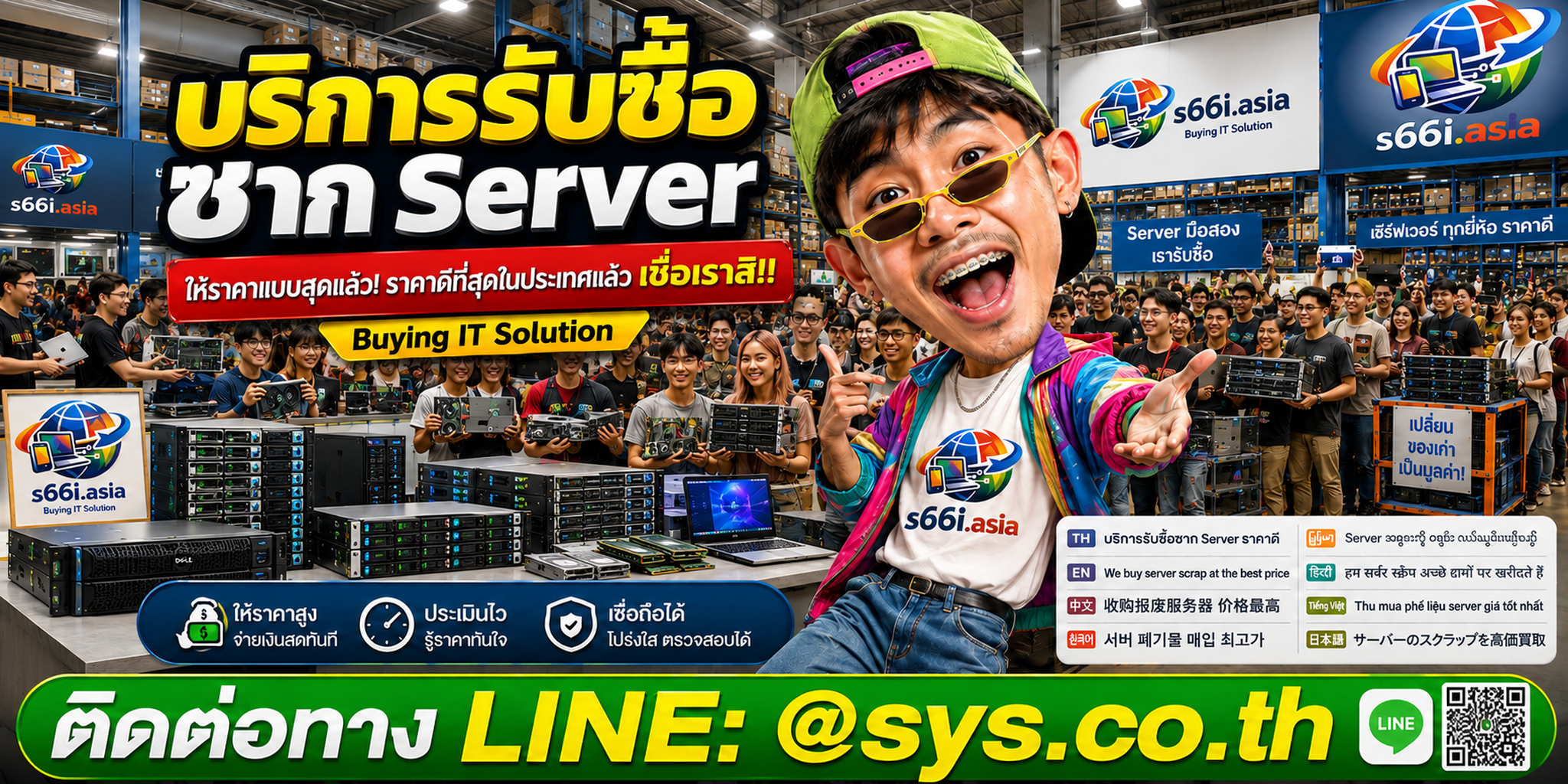 โกดังรับซื้อซาก Server s66i.asia มีทีมงานและลูกค้ามาใช้บริการจำนวนมาก