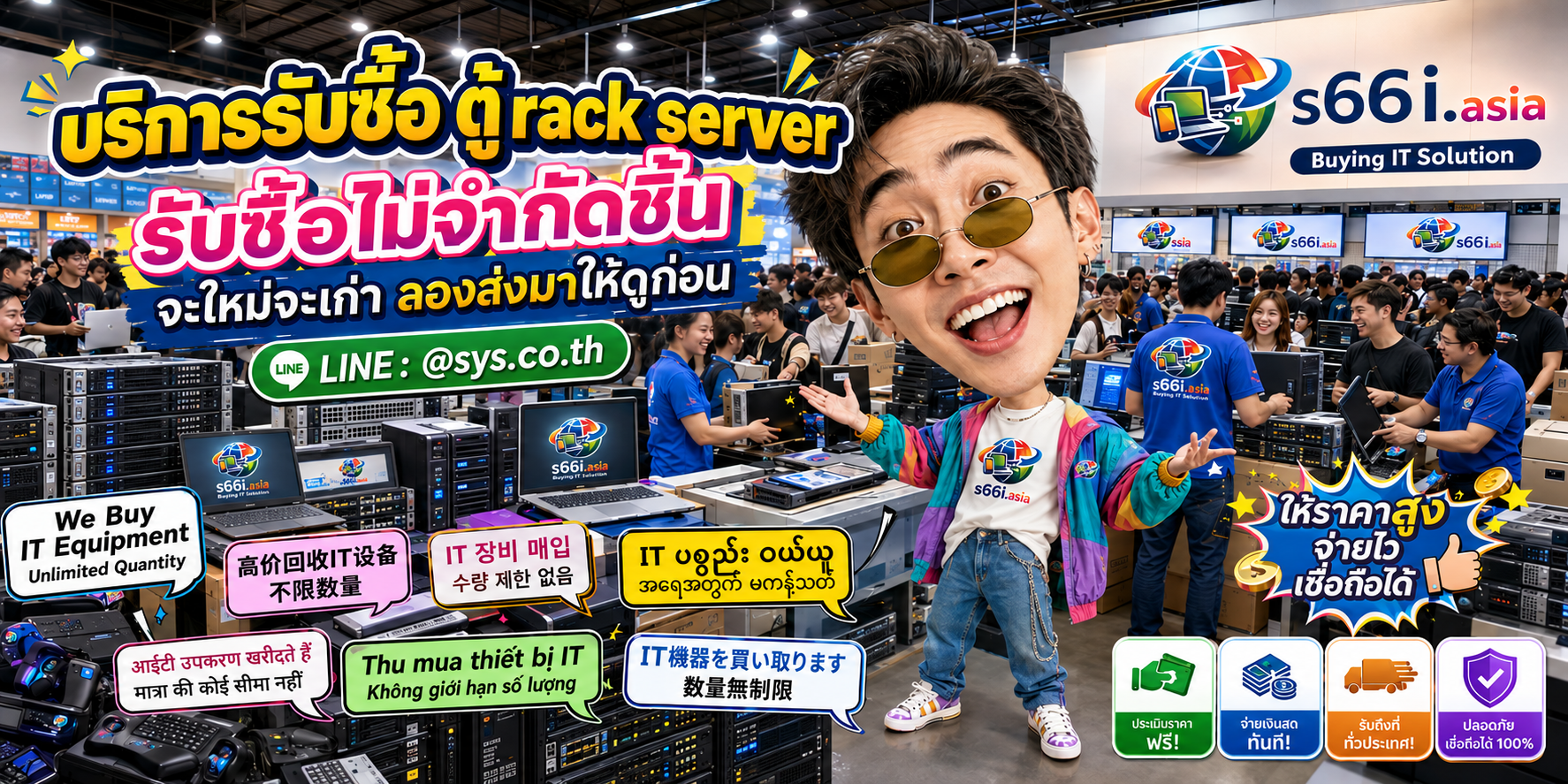 s66i.asia Buying IT Solution รับซื้อตู้ Rack Server ติดต่อ LINE @sys.co.th