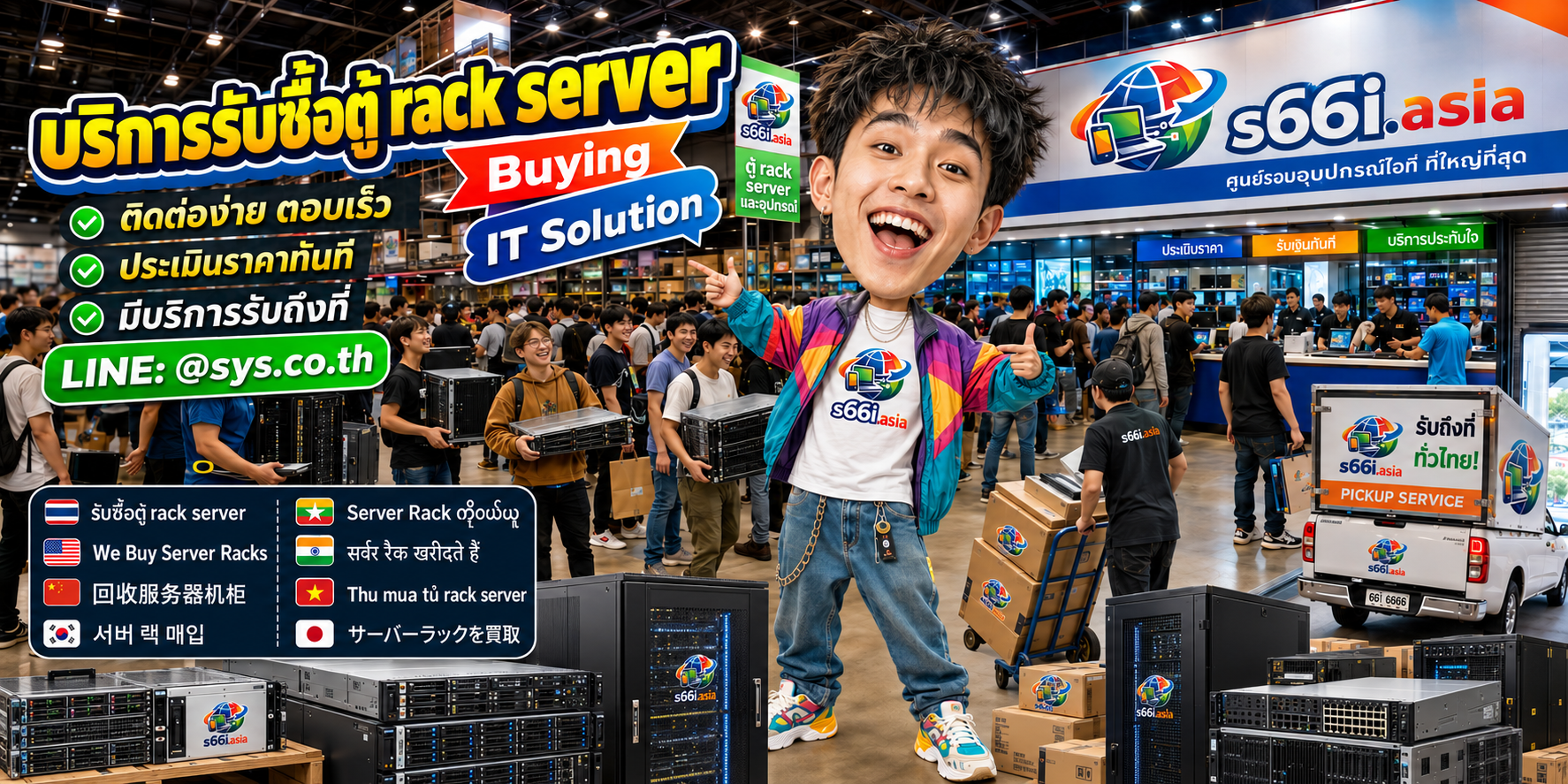 ช่องทาง LINE @sys.co.th สำหรับขายตู้ Rack Server ให้ s66i.asia