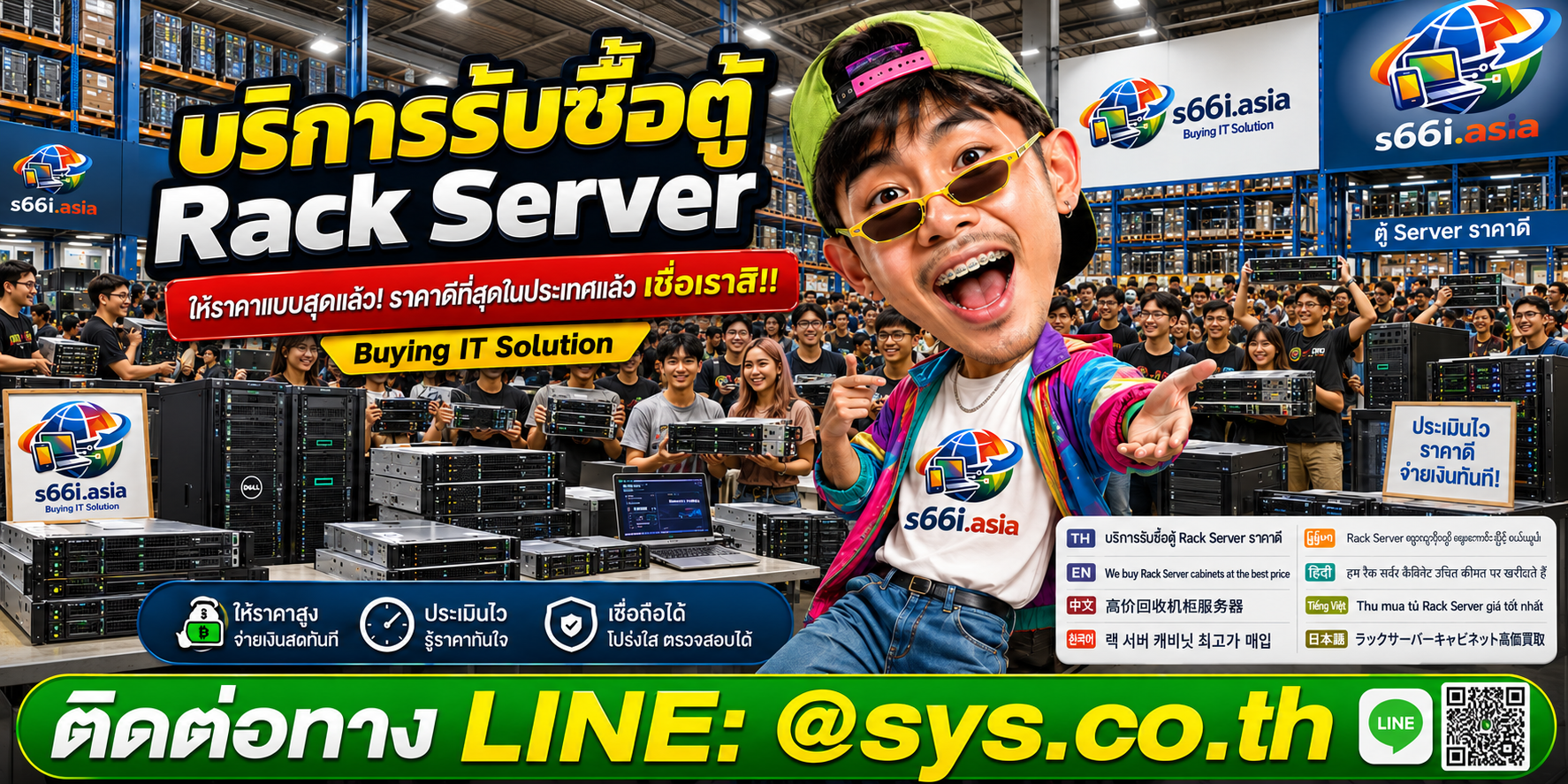 โกดังรับซื้อตู้ Rack Server s66i.asia มีตู้ Server และลูกค้าจำนวนมาก