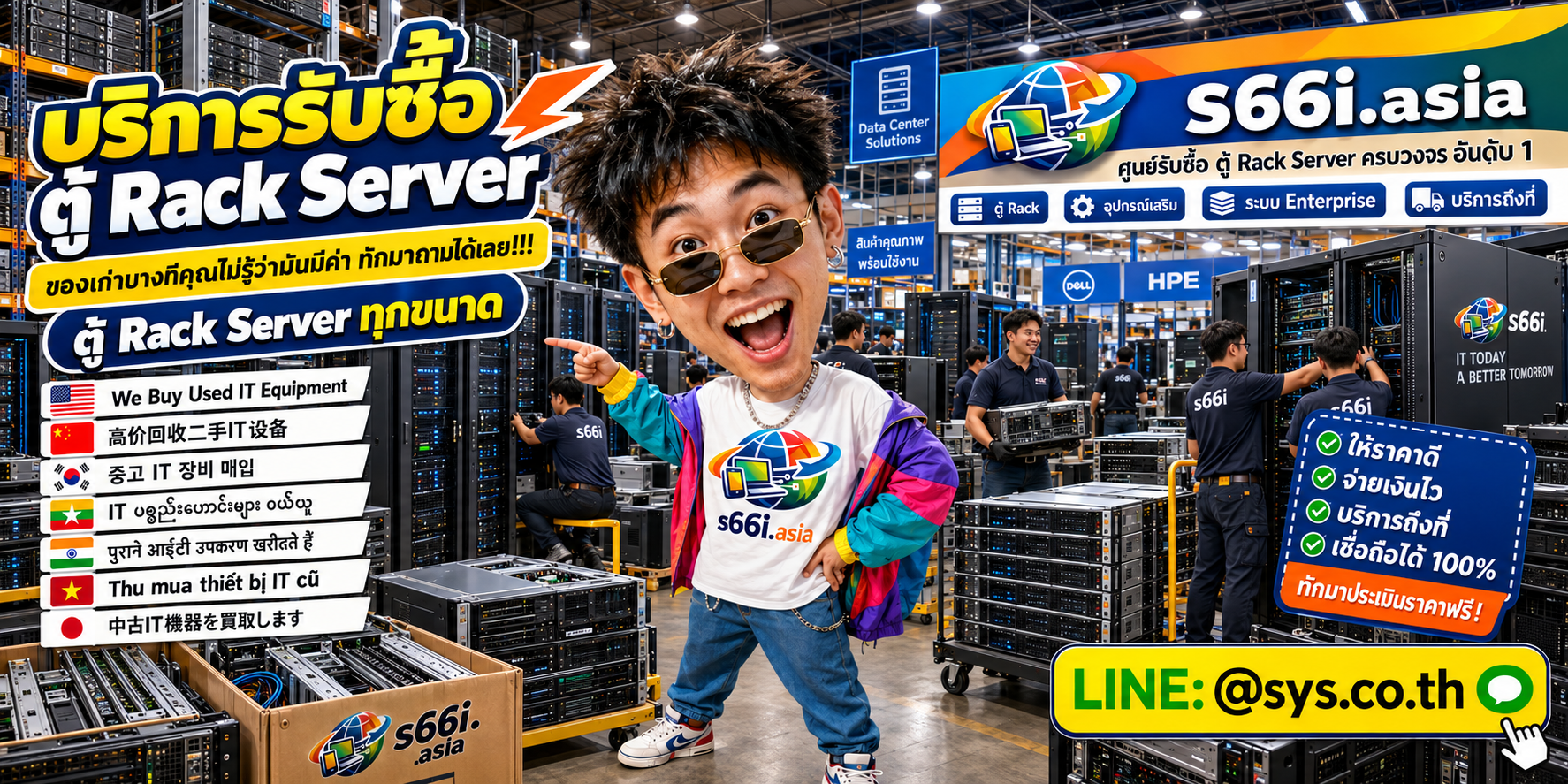 ทีมงาน s66i.asia รับซื้อตู้ Rack Server ในโกดังไอที