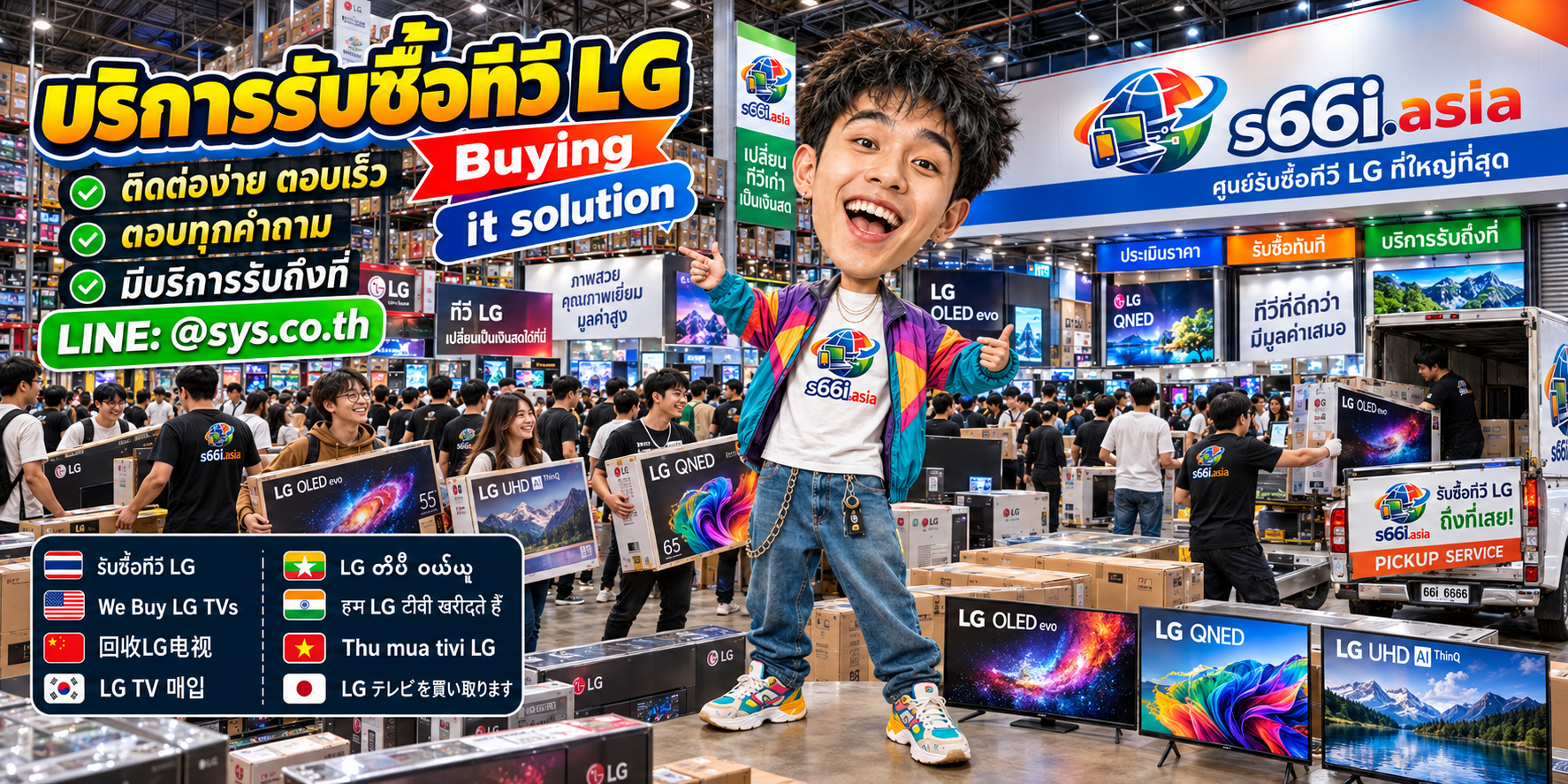 ติดต่อ LINE @sys.co.th เพื่อส่งรูปและขอประเมินทีวี LG