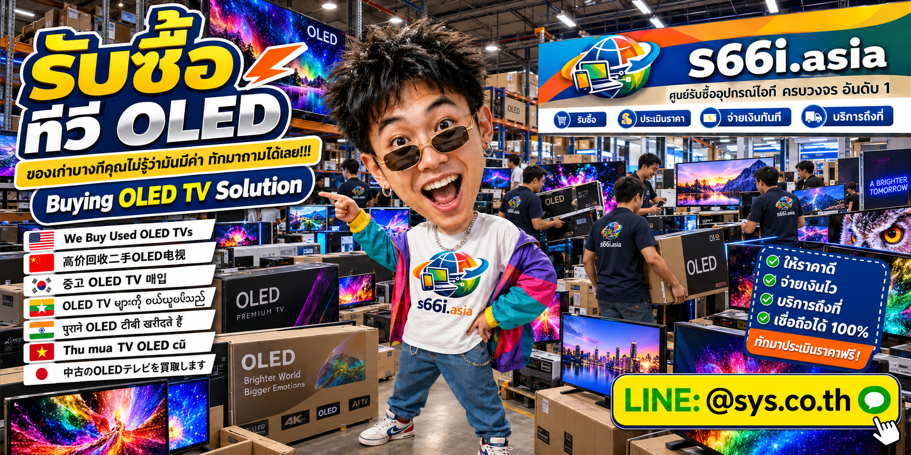 ทีมงาน s66i.asia รับซื้อทีวี OLED ในโกดัง