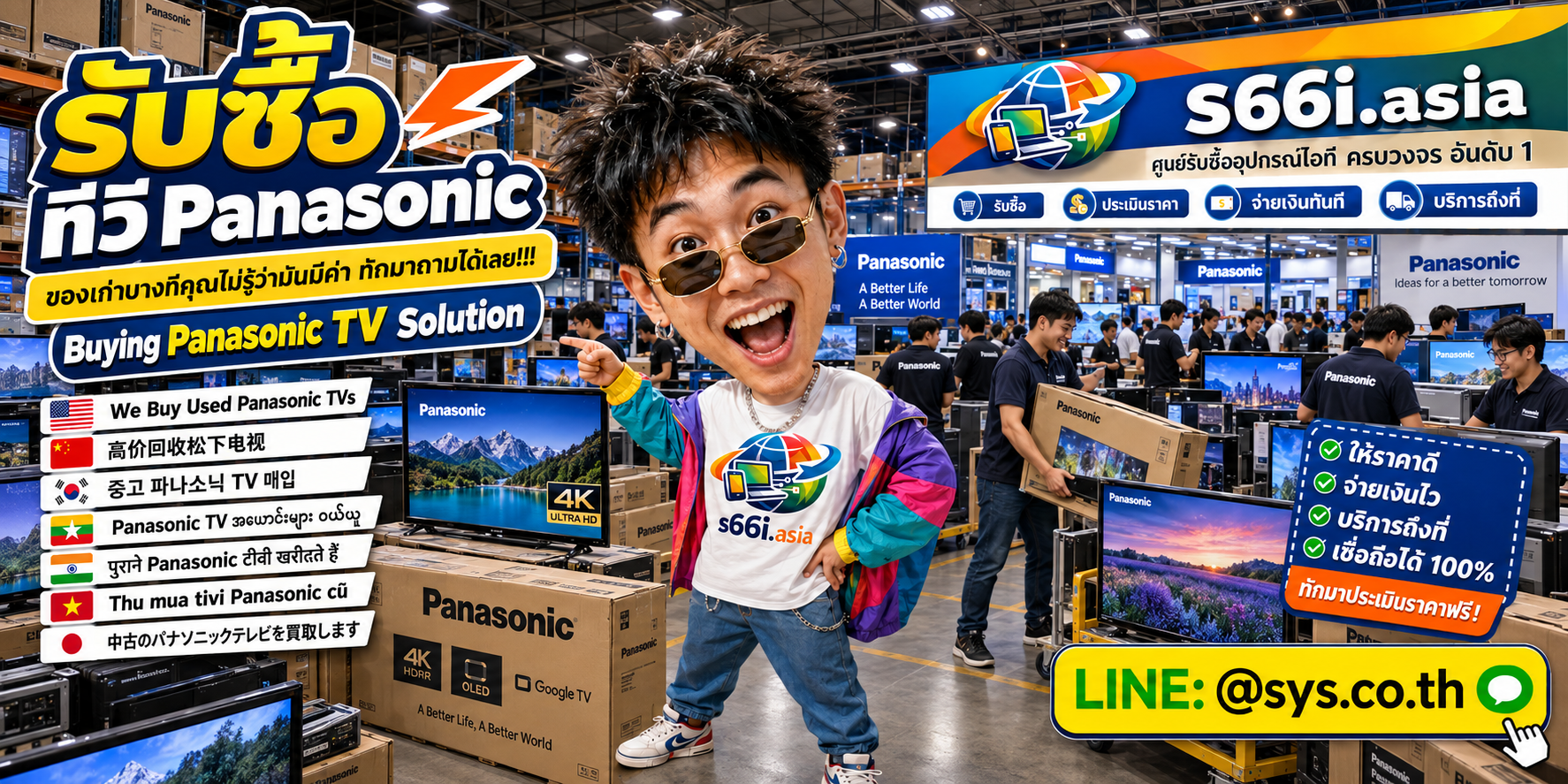 ทีมงาน s66i.asia รับซื้อทีวี Panasonic ในโกดังทีวีและโกดังไอที