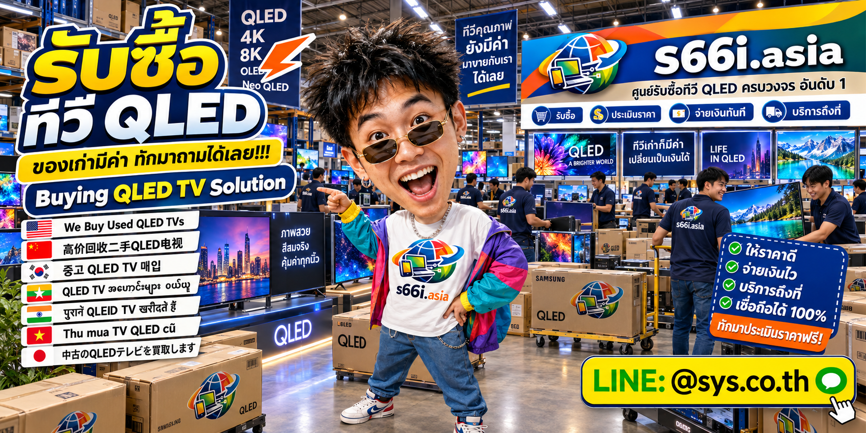 ทีมงาน s66i.asia รับซื้อทีวี QLED ในโกดังทีวีและไอที
