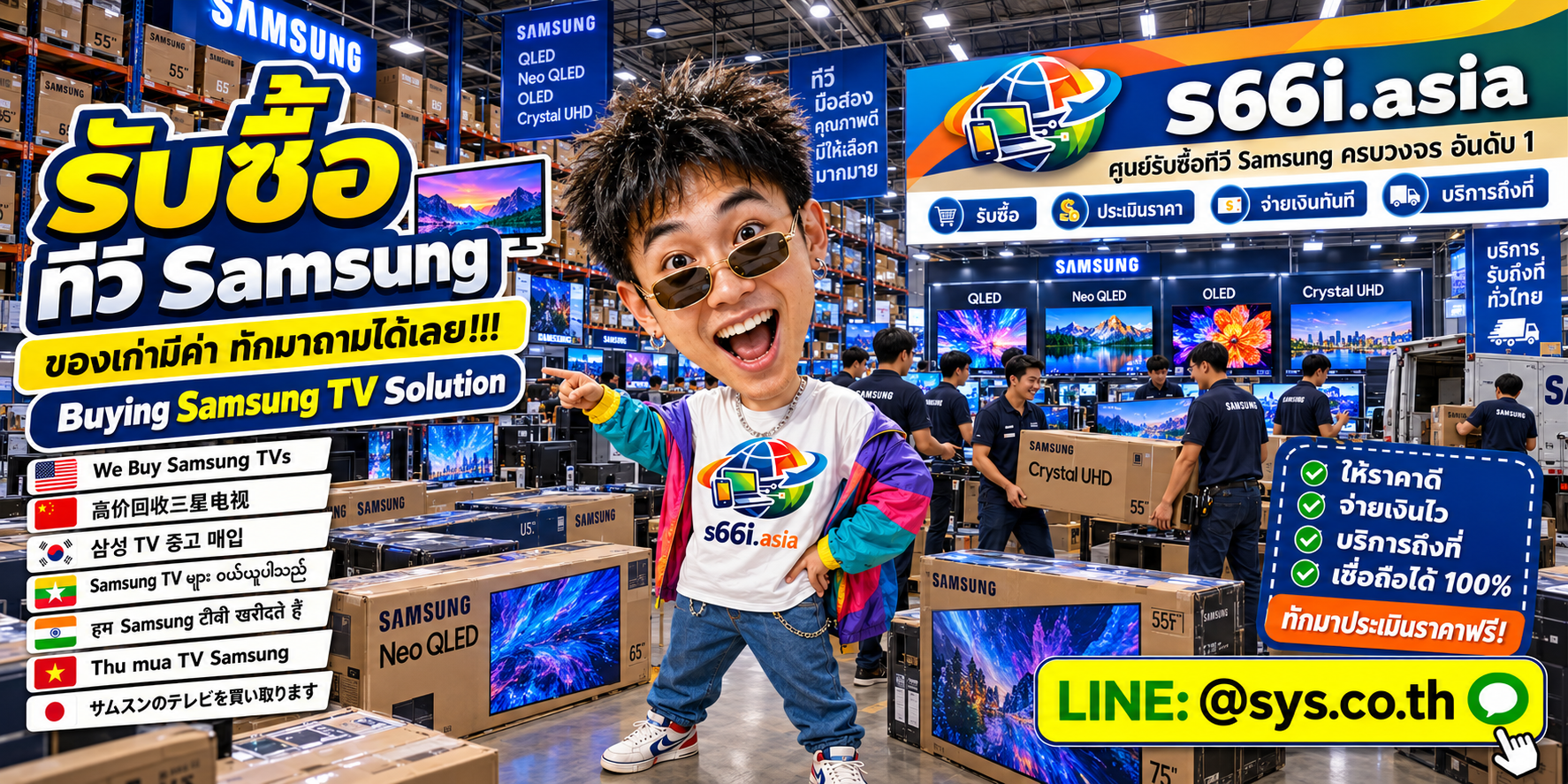ทีมงาน s66i.asia ให้บริการรับซื้อทีวี Samsung และงานรับถึงที่
