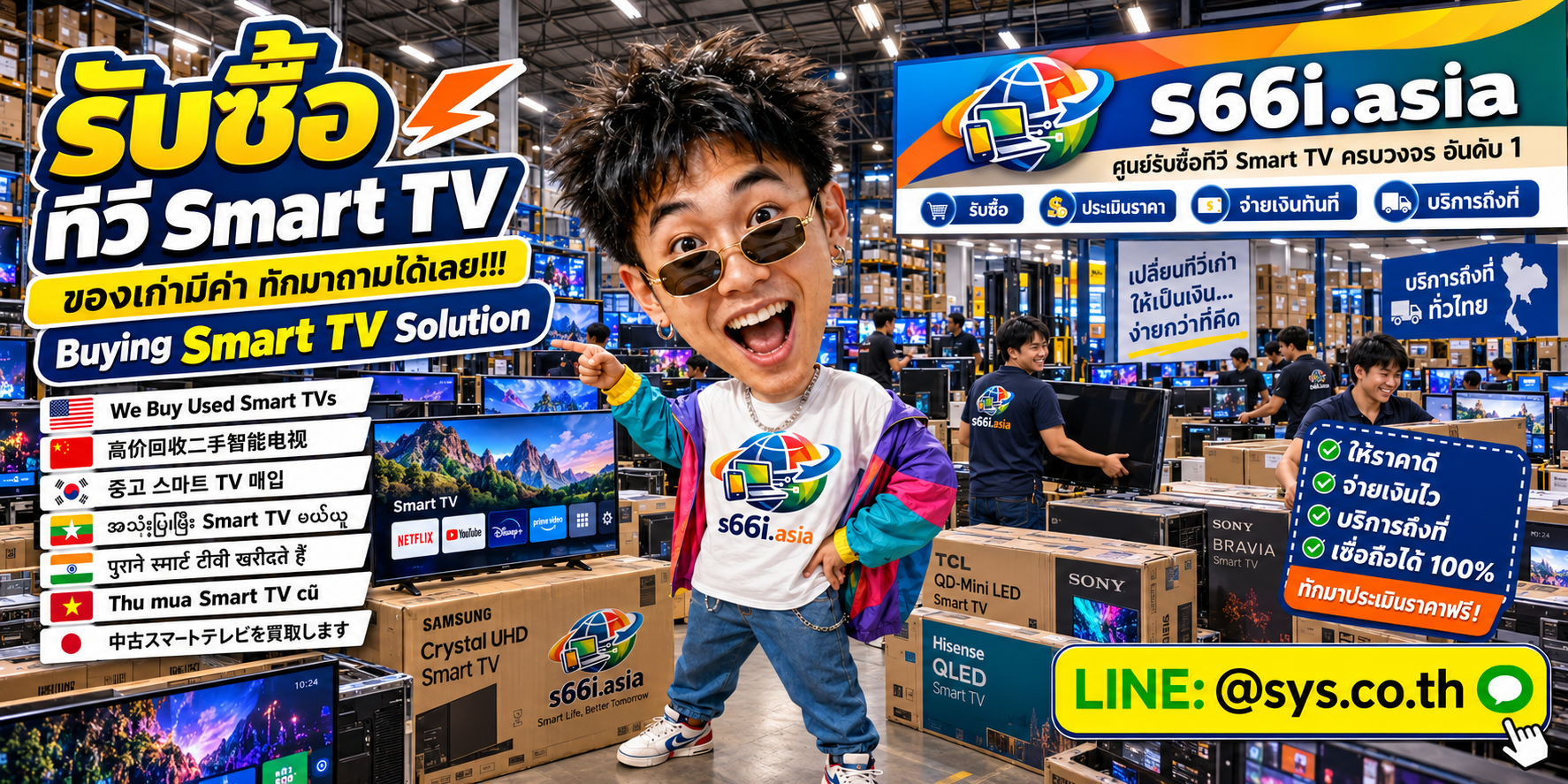 ทีมงาน s66i.asia รับซื้อทีวี Smart TV ในโกดังทีวีและไอที