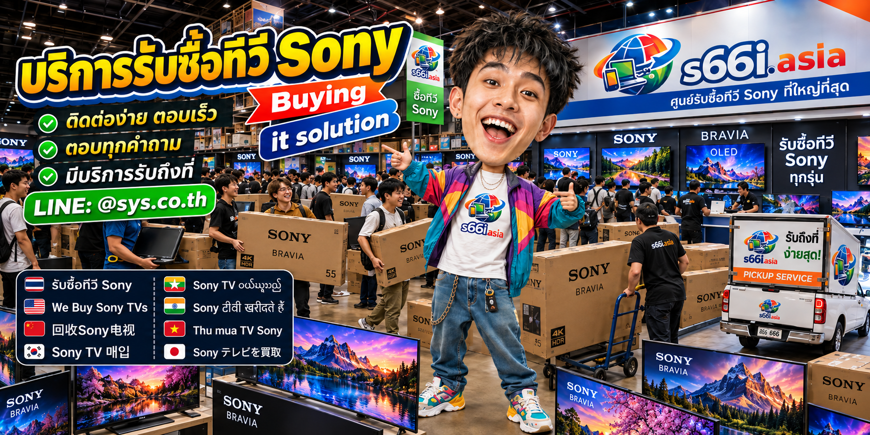ช่องทาง LINE @sys.co.th สำหรับขายทีวี Sony ให้ s66i.asia