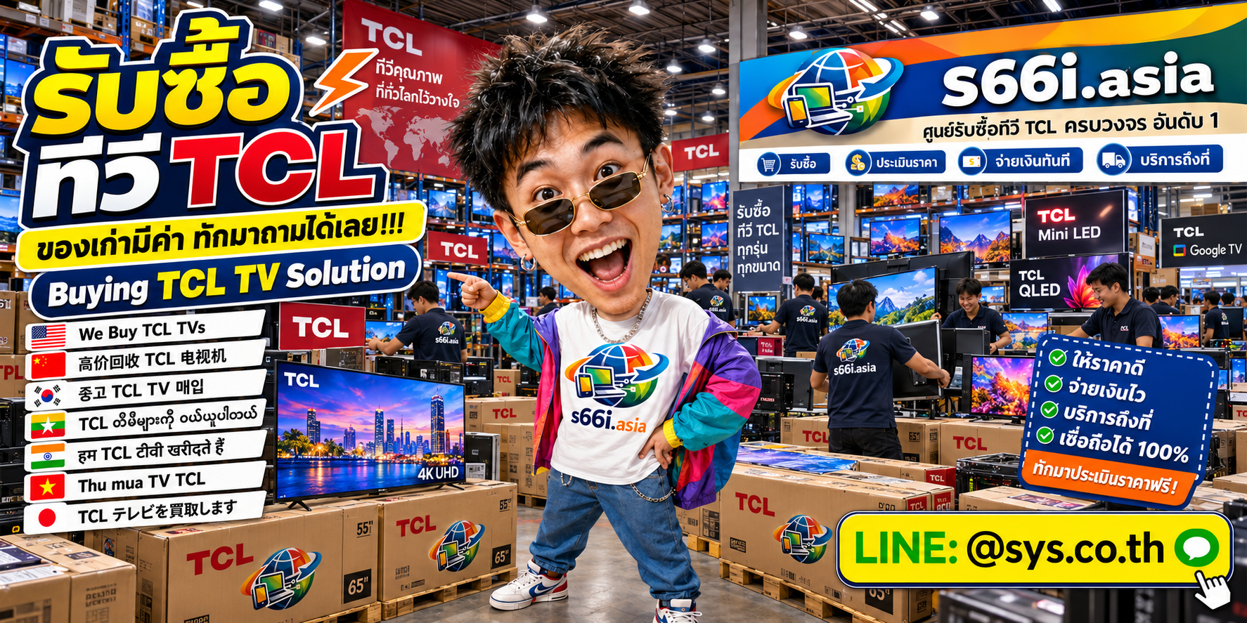 ทีมงาน s66i.asia รับซื้อทีวี TCL ในโกดังทีวีและไอที
