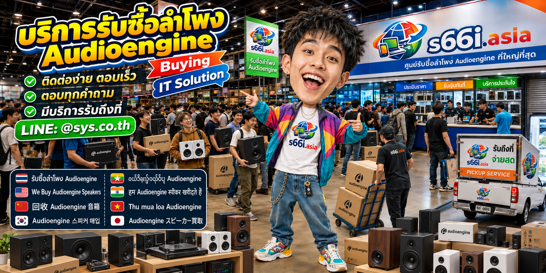 ช่องทาง LINE @sys.co.th สำหรับขายลำโพง Audioengine ให้ s66i.asia
