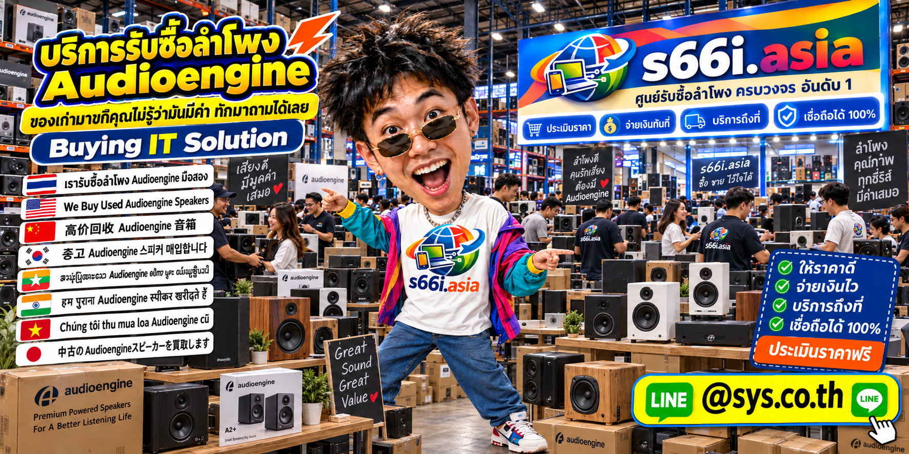 ทีมงาน s66i.asia รับซื้อลำโพง audioengine ในโกดังเครื่องเสียงและไอที