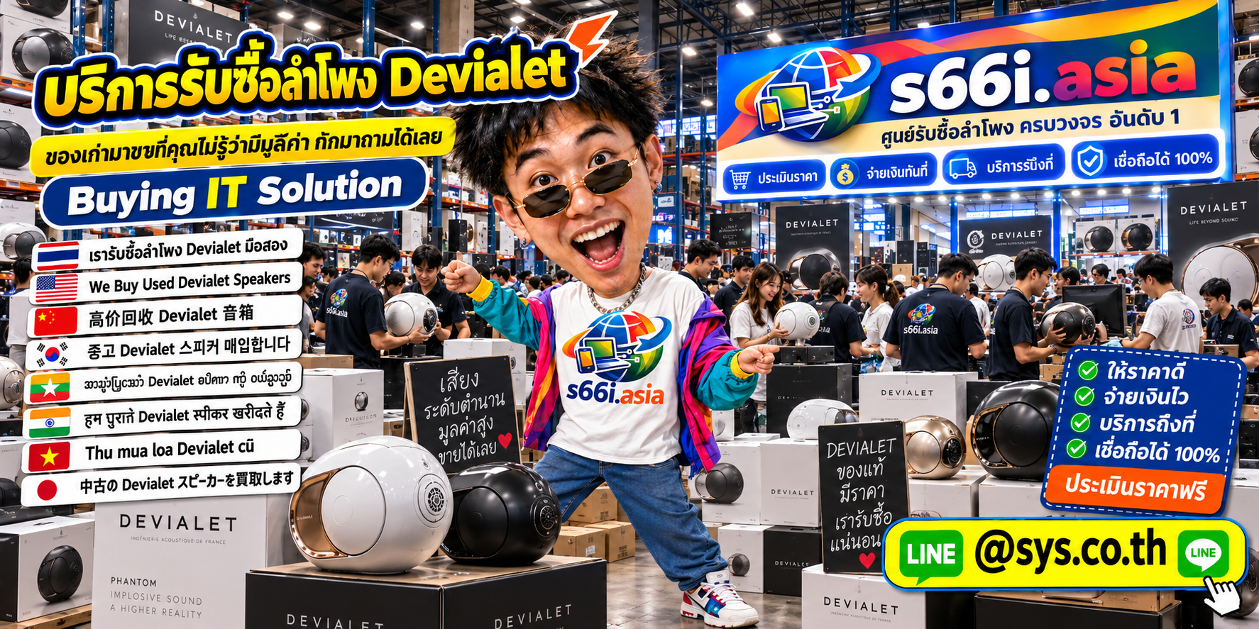 ทีมงาน s66i.asia รับซื้อลำโพง Devialet ในโกดัง Buying IT Solution