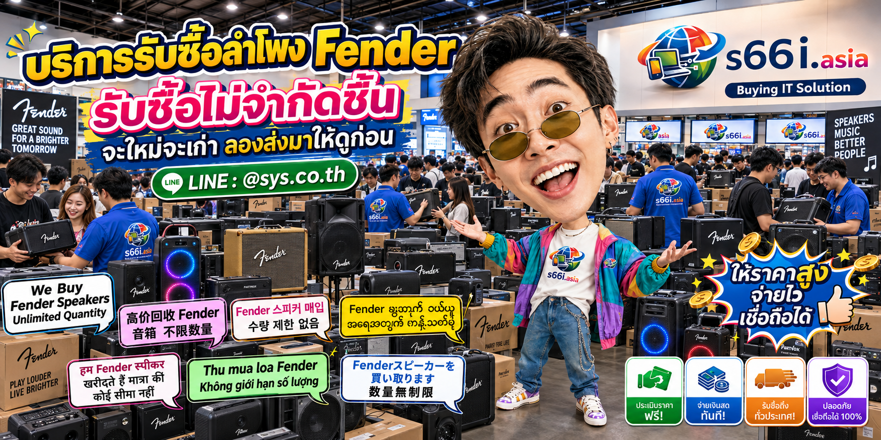 s66i.asia รับซื้อลำโพง Fender ติดต่อ LINE @sys.co.th