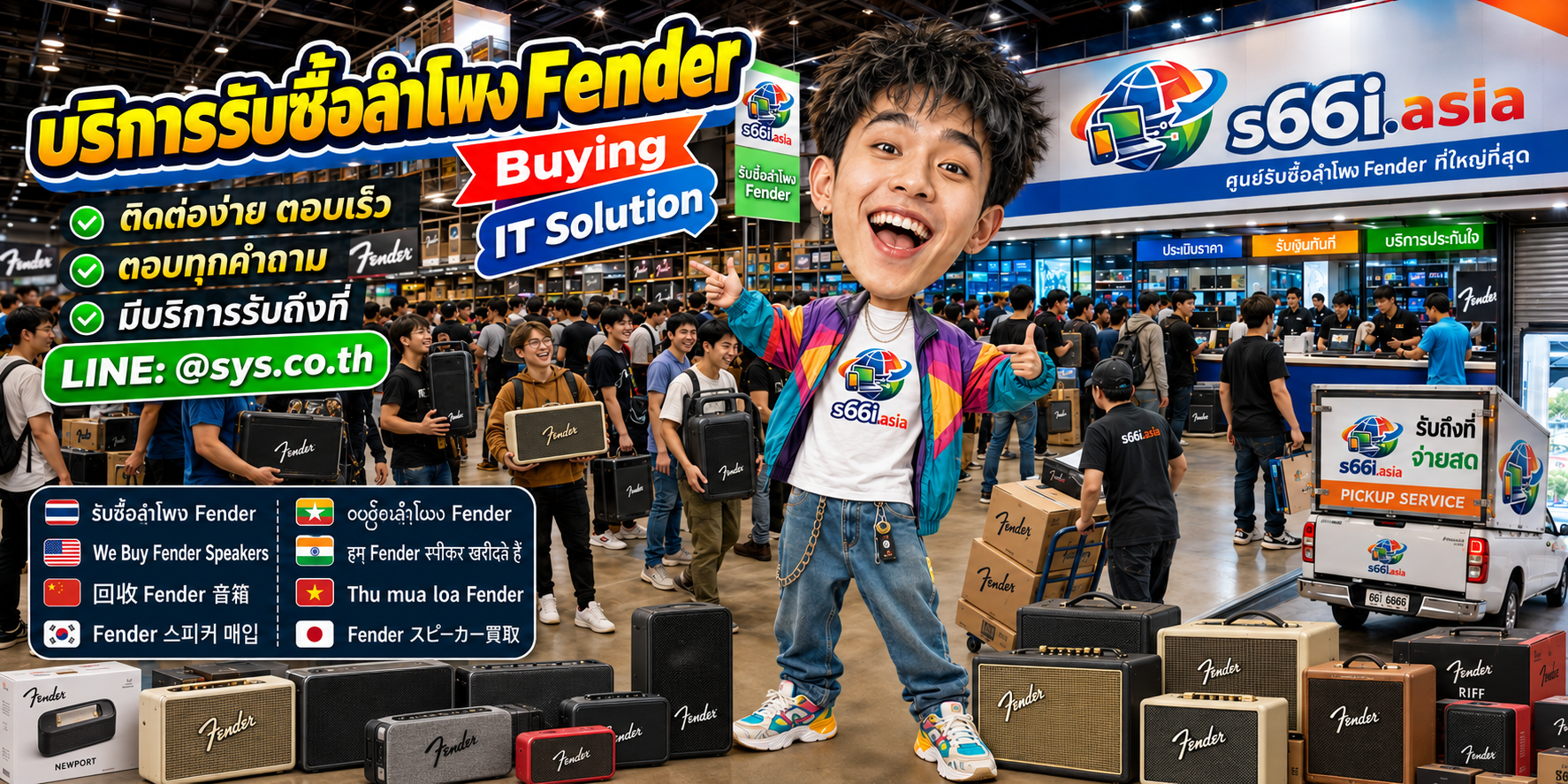 ช่องทาง LINE @sys.co.th สำหรับขายลำโพง Fender