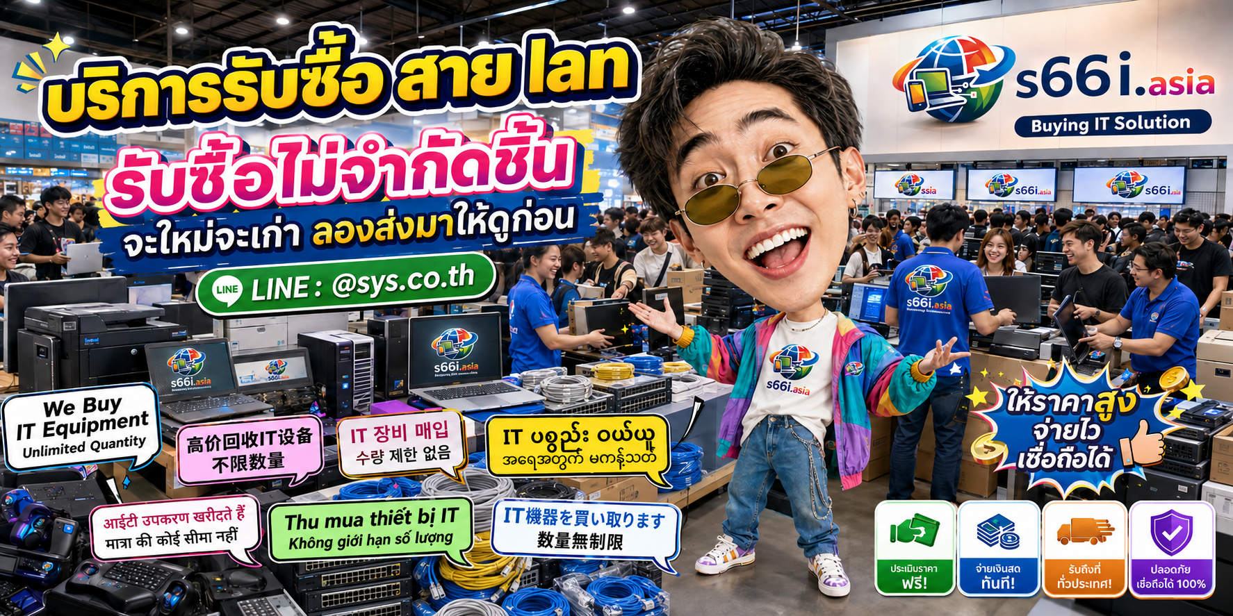 s66i.asia Buying IT Solution รับซื้อสาย LAN ติดต่อ LINE @sys.co.th