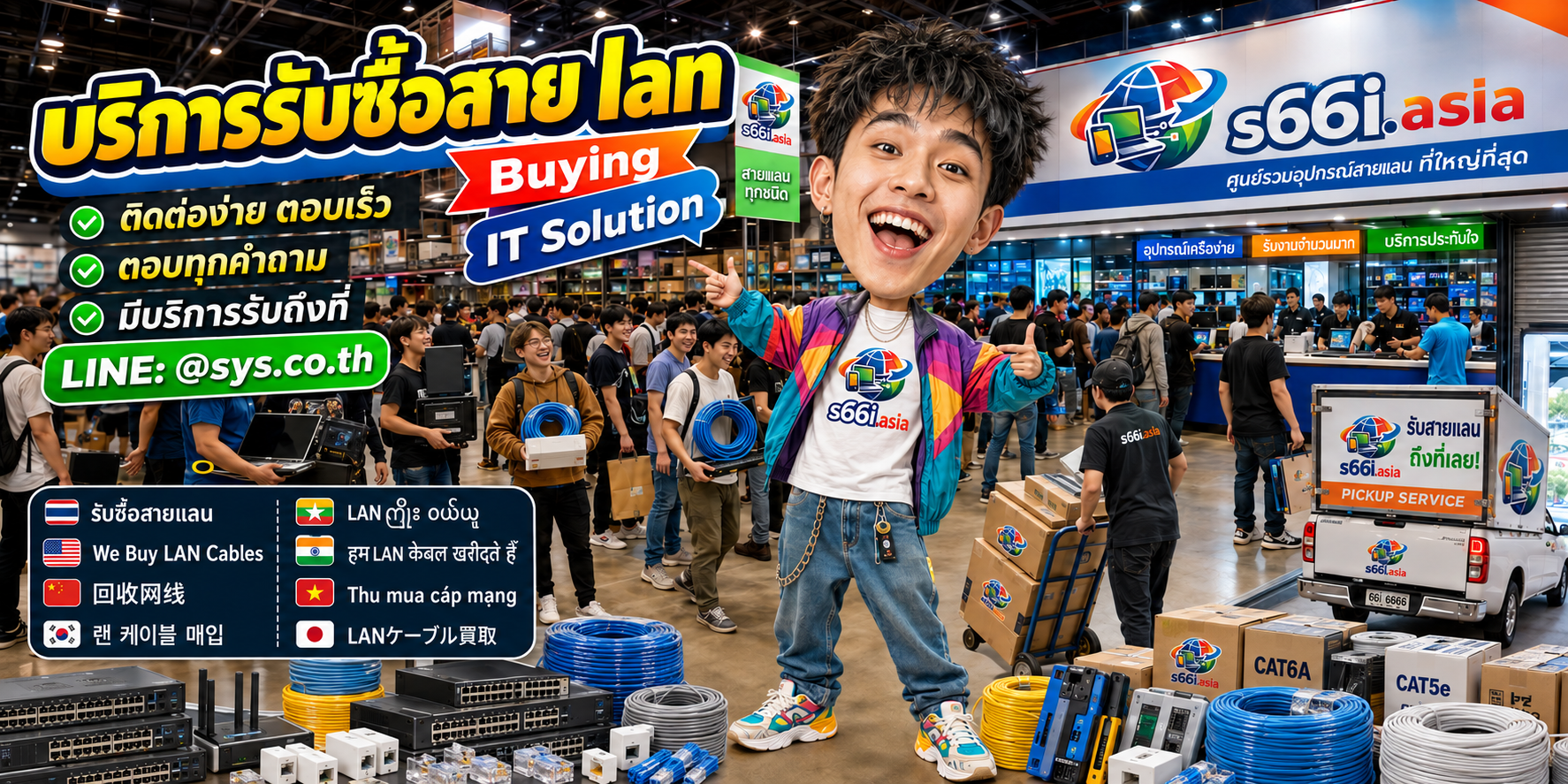 ช่องทาง LINE @sys.co.th สำหรับขายสาย LAN ให้ s66i.asia