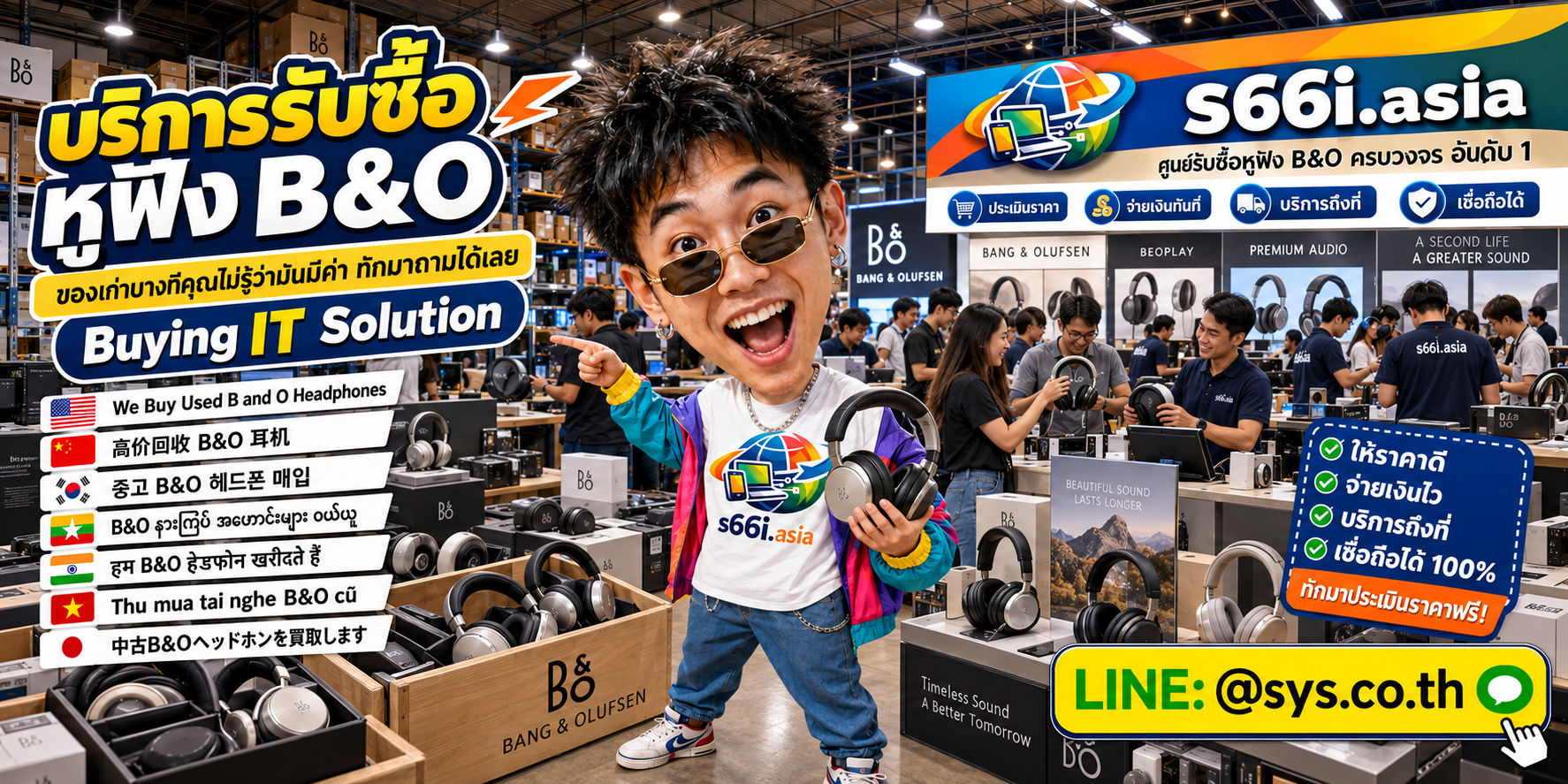 ทีมงาน s66i.asia รับซื้อหูฟัง B&O ในโกดังไอที